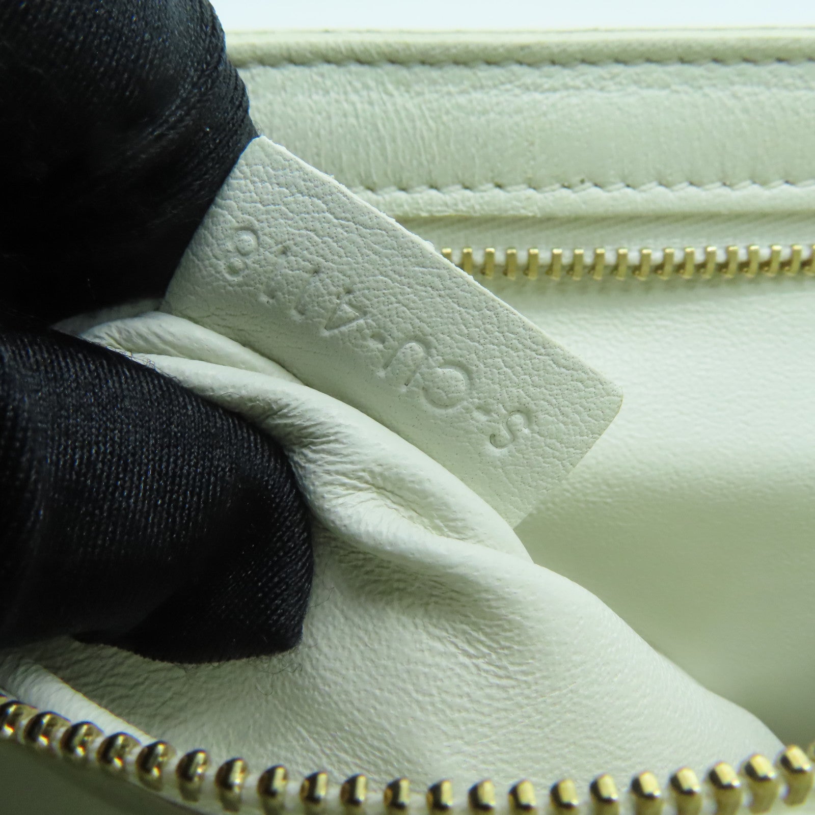 CELINE 羊皮皮革Chain Shoulder Bag金扣链带肩背袋白色黑色