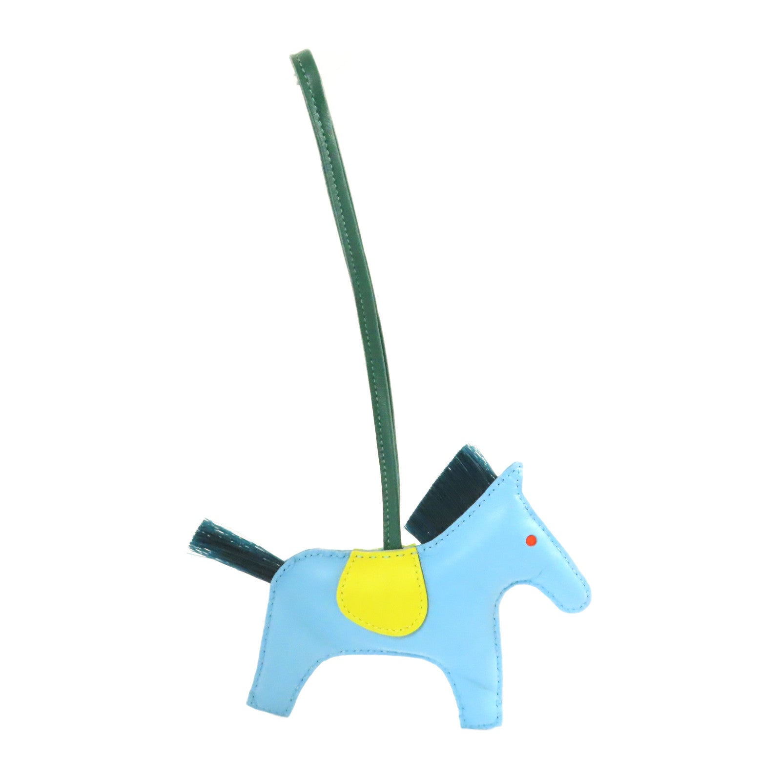 HERMES Swift皮革Rodeo MM掛飾Charm藍色