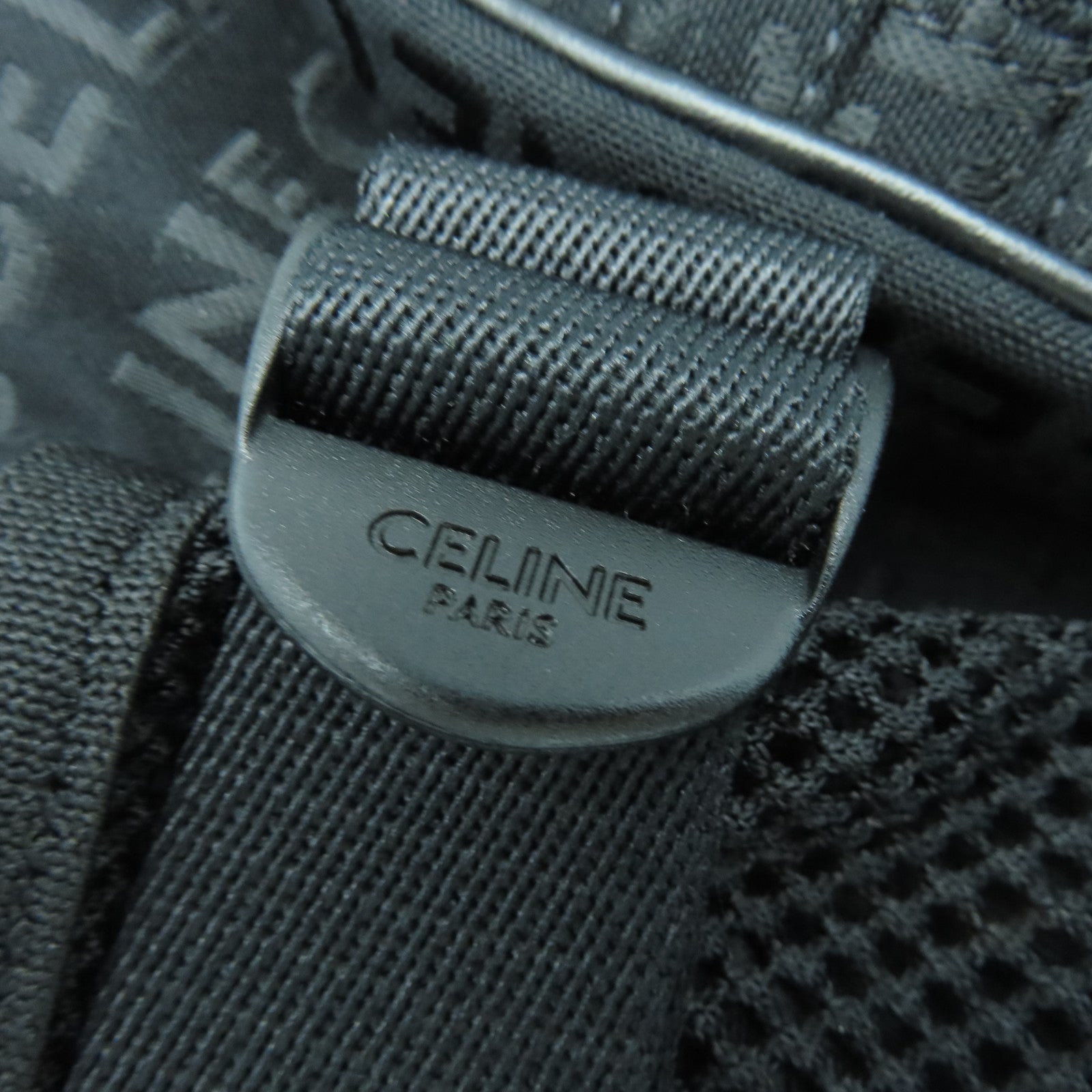 CELINE 帆布Logo Trekking Belt Bag银扣腰包黑色