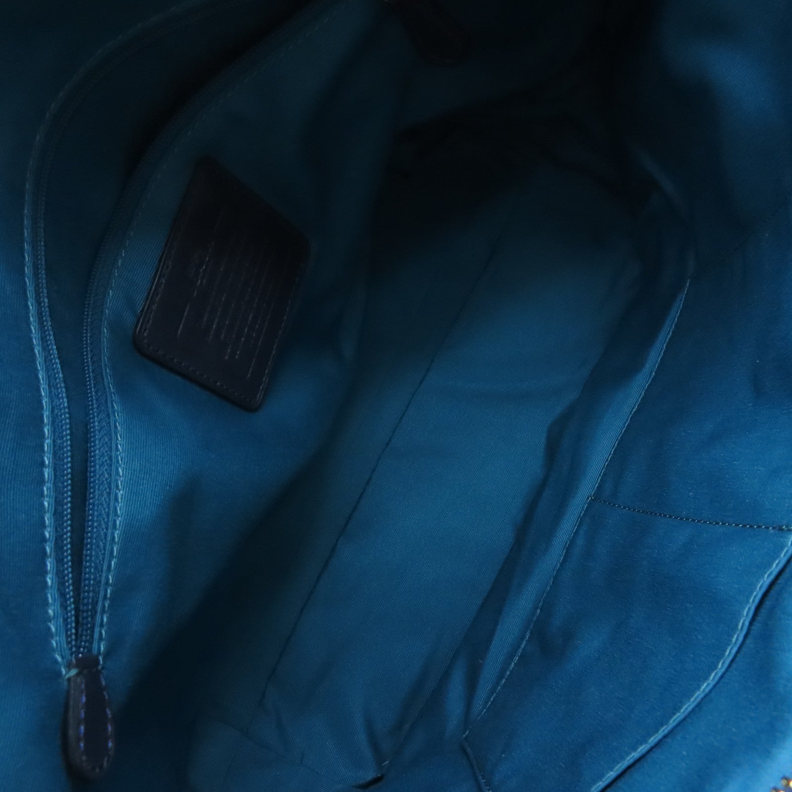 COACH 塗層帆布Tote Bag手挽袋啡色/藍色