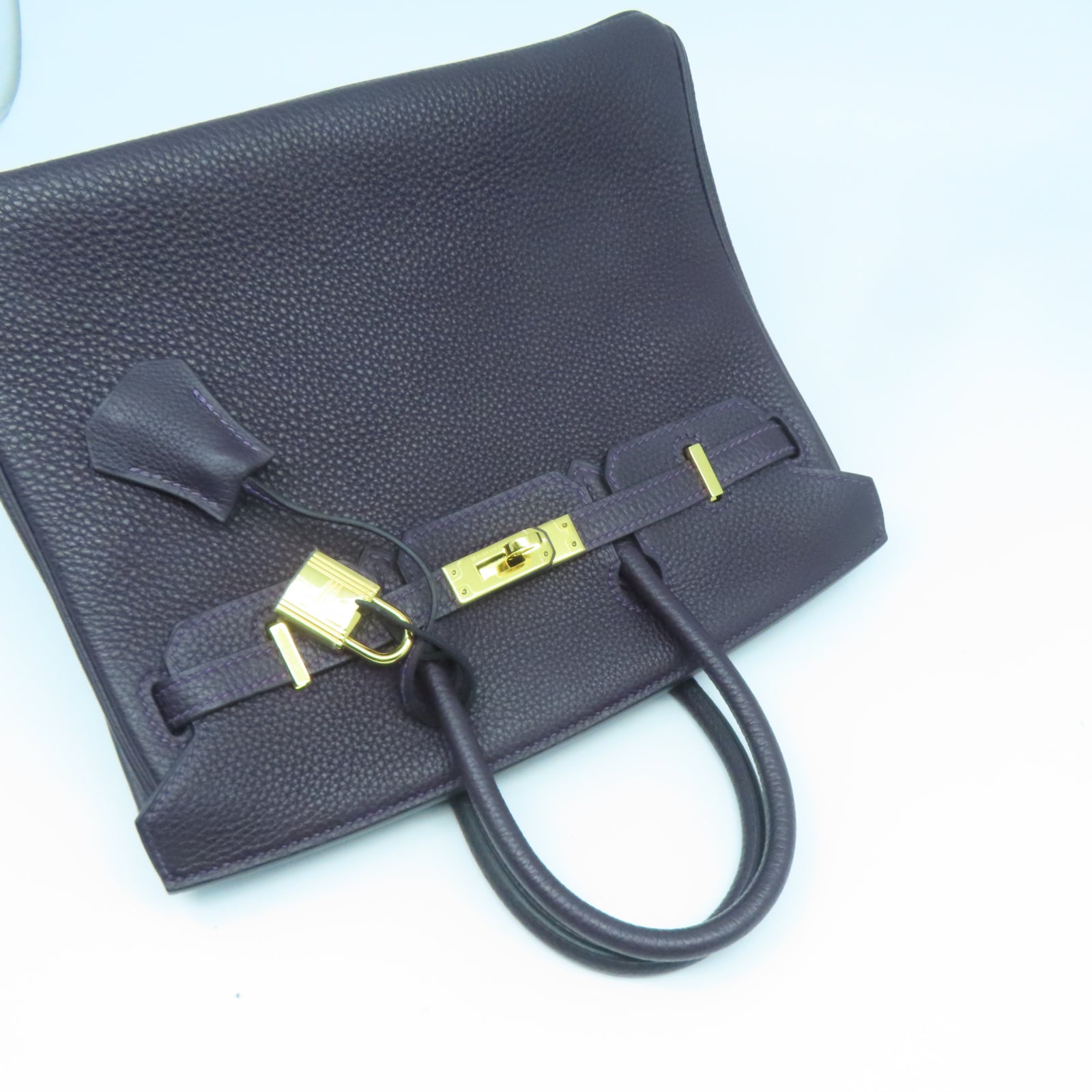 HERMES Togo皮革Birkin 25金扣手挽袋Raisin葡萄紫色