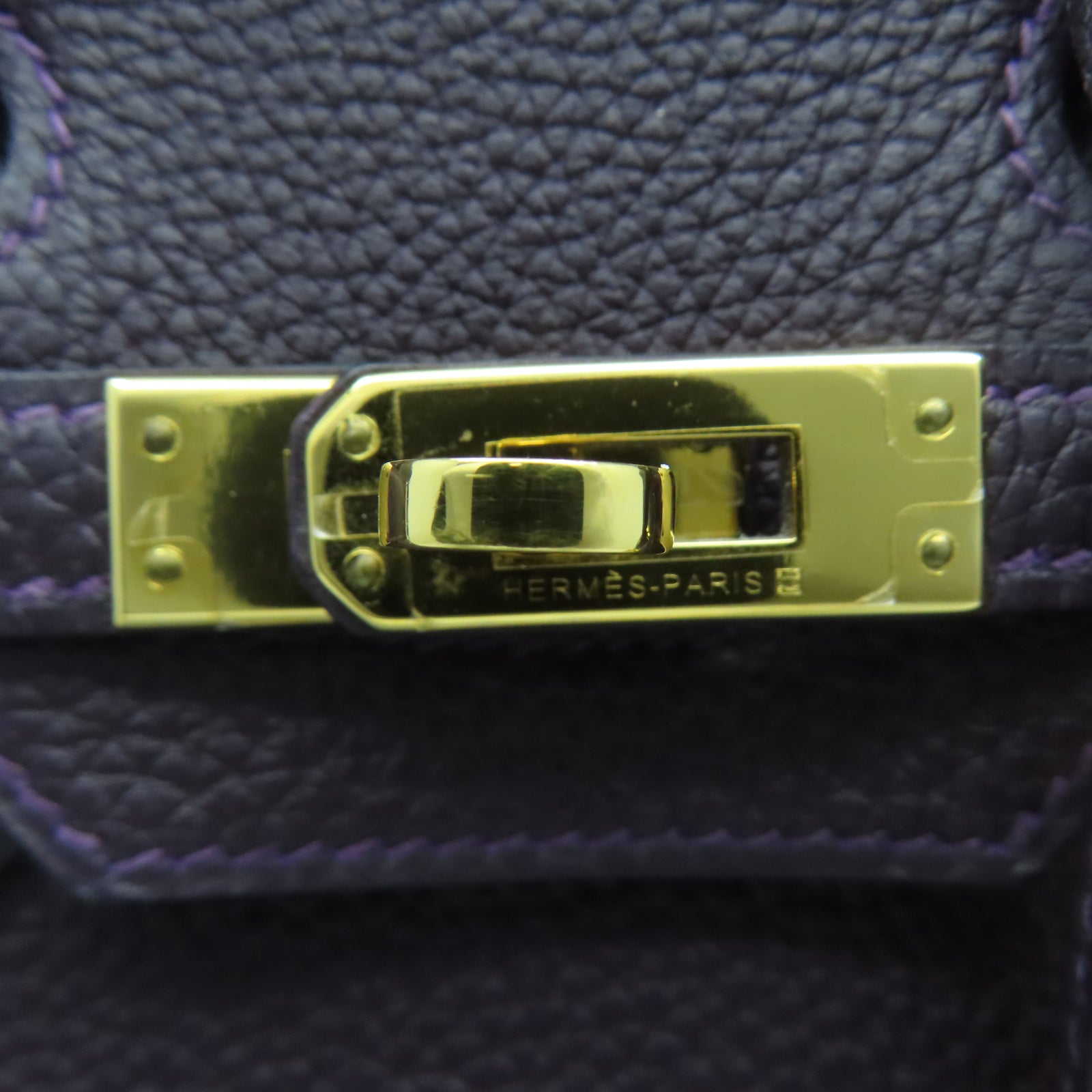 HERMES Togo皮革Birkin 25金扣手挽袋Raisin葡萄紫色