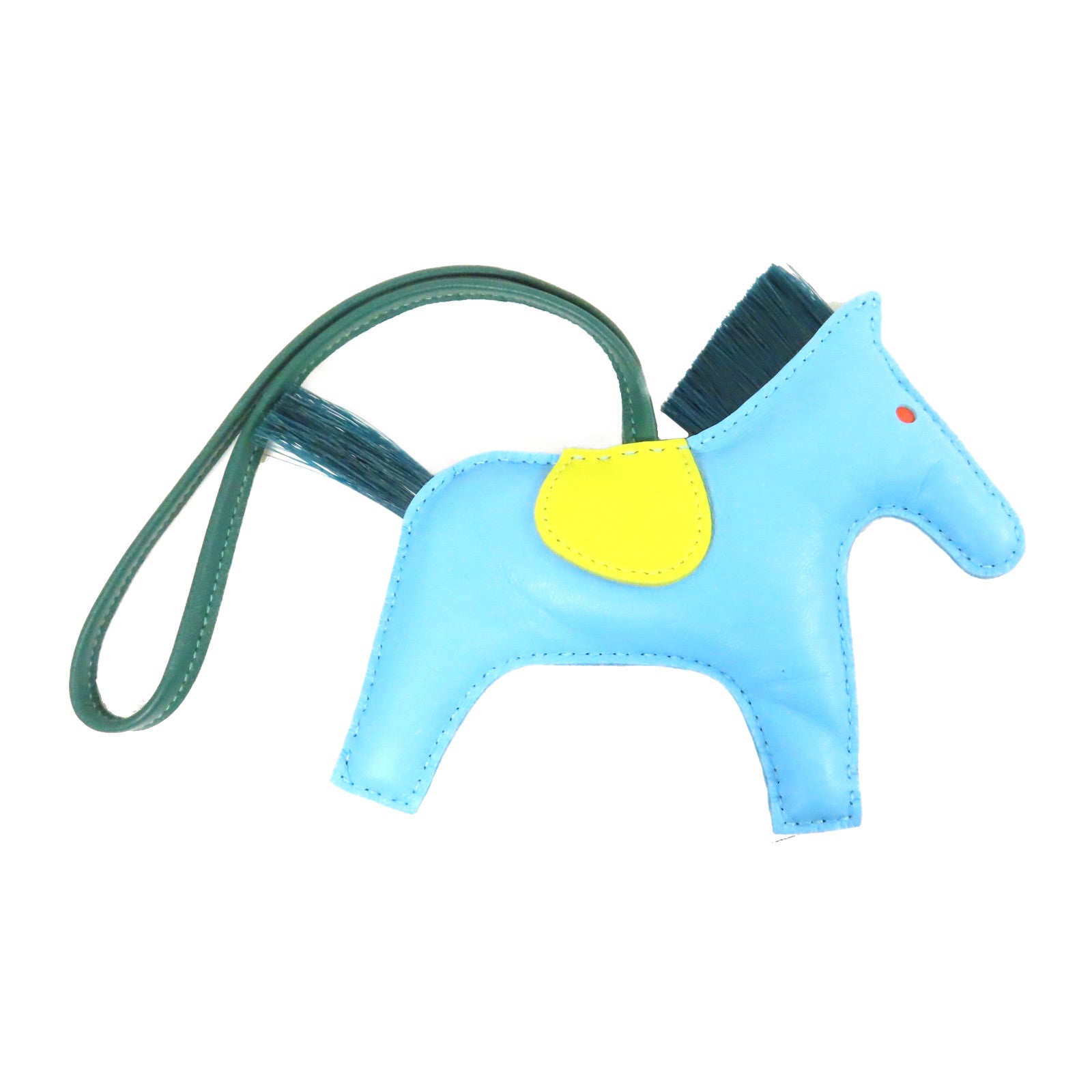 HERMES Swift皮革Rodeo MM掛飾Charm藍色