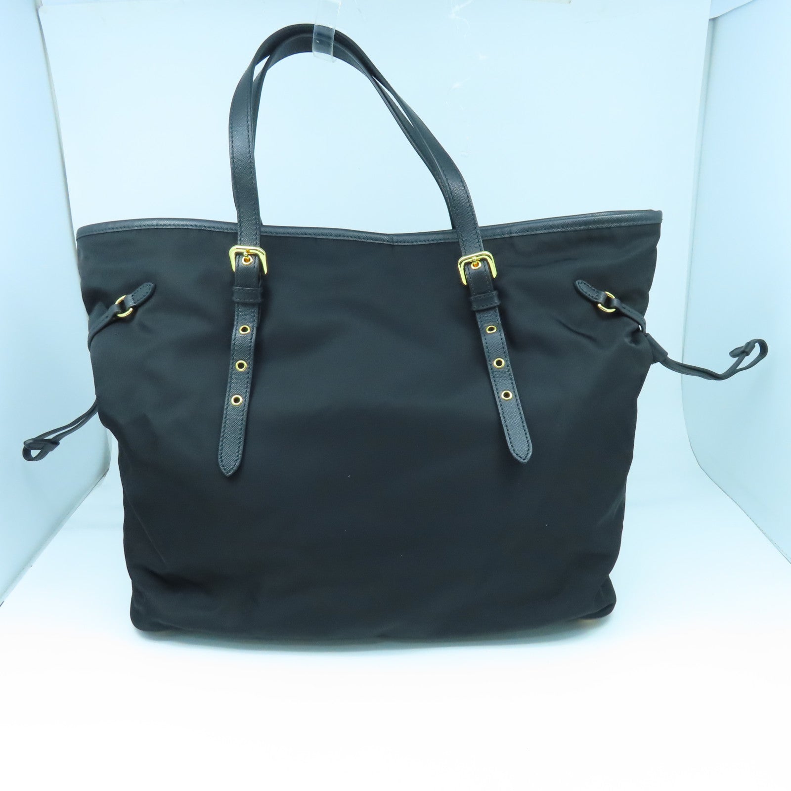 PRADA 尼龍Tote Bag金扣手挽袋黑色