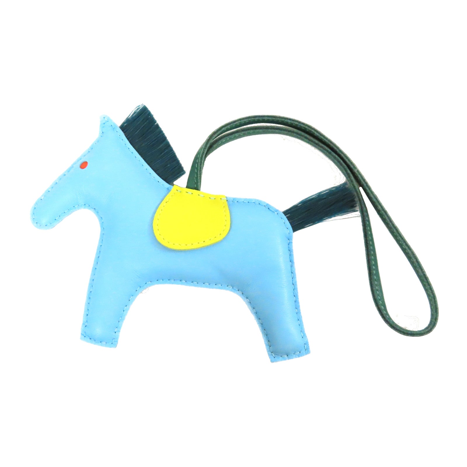 HERMES Swift皮革Rodeo MM掛飾Charm藍色