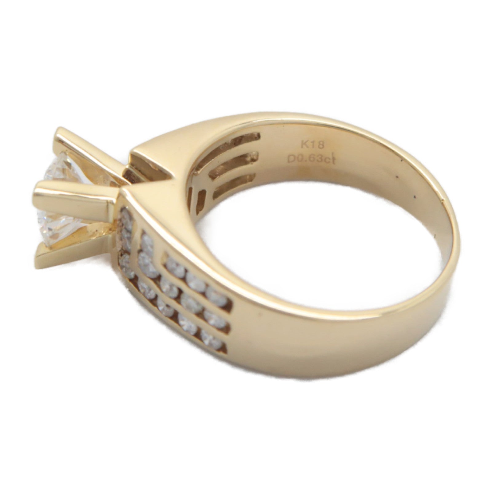 JEWELRY 18K黃金Diamond Ring 0.63ct鑽石戒指US#5