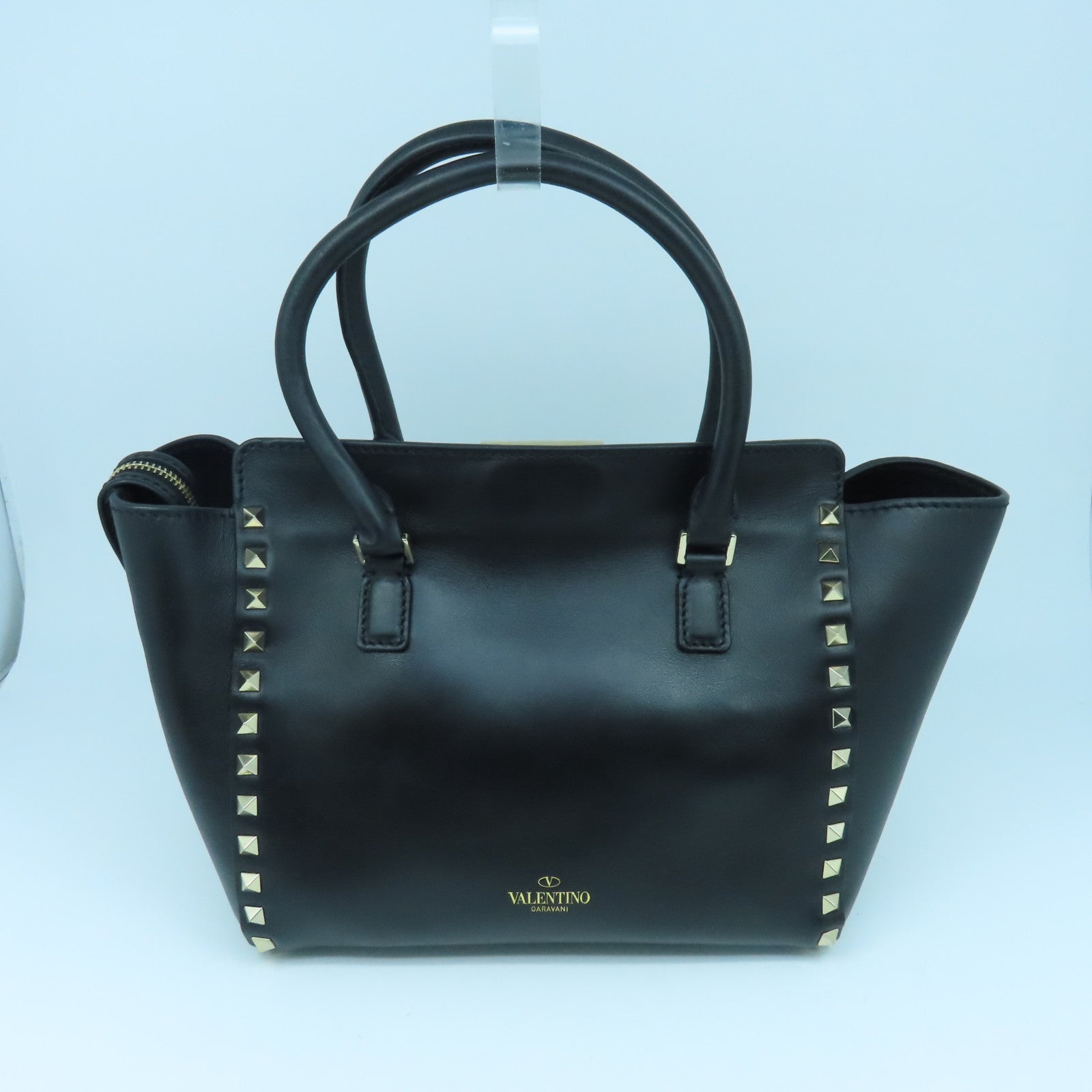 Valentino 牛皮皮革2way Shoulder Bag金扣手挽肩背兩用袋黑色