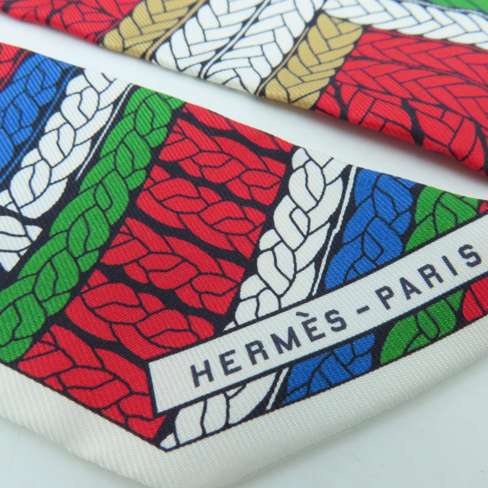 HERMES 絲質Twilly絲巾彩色