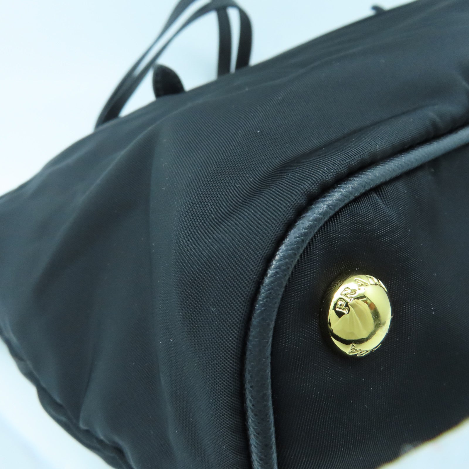 PRADA 尼龍Tote Bag金扣手挽袋黑色