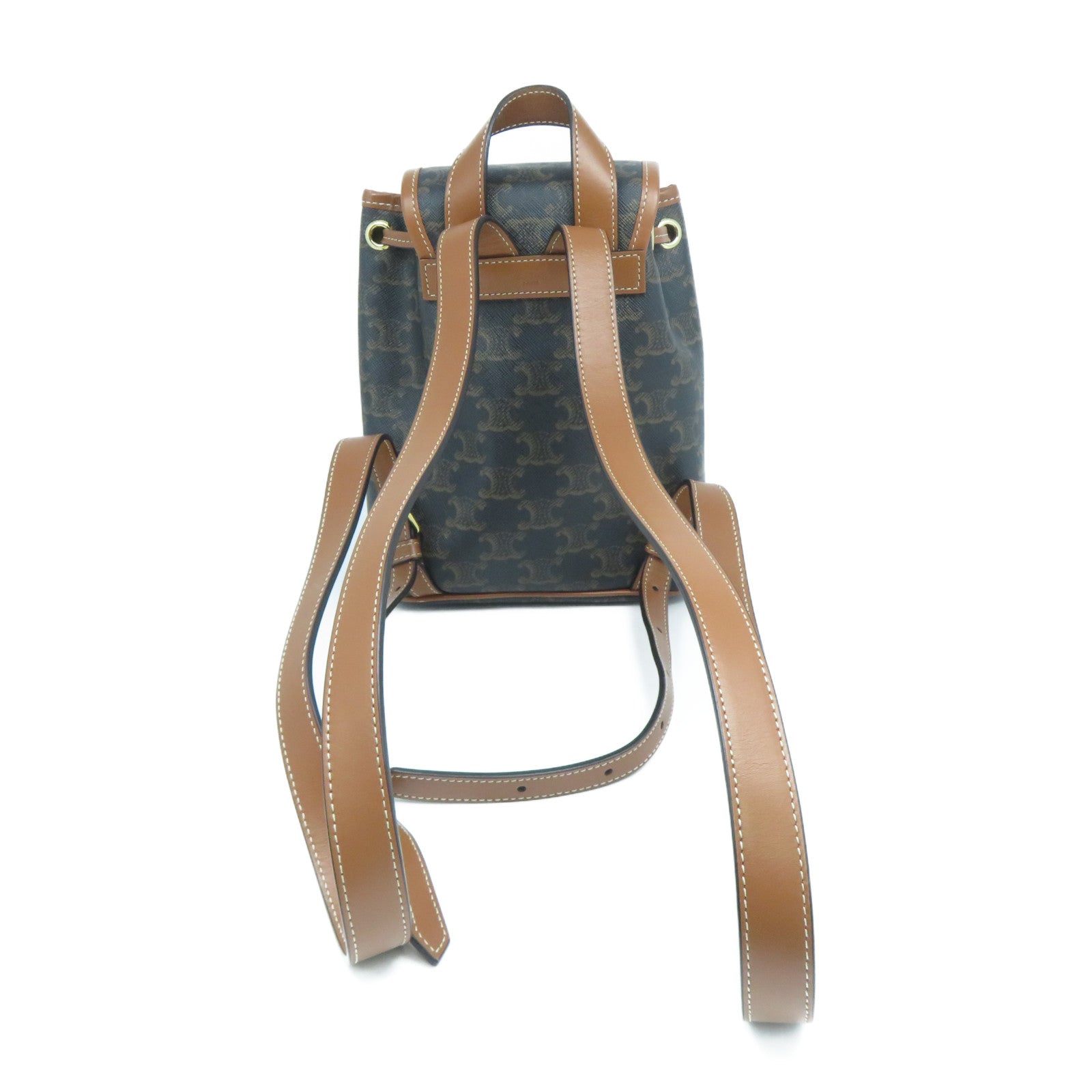 CELINE 塗層帆布Triomphe Mini Backpack金扣背包啡色
