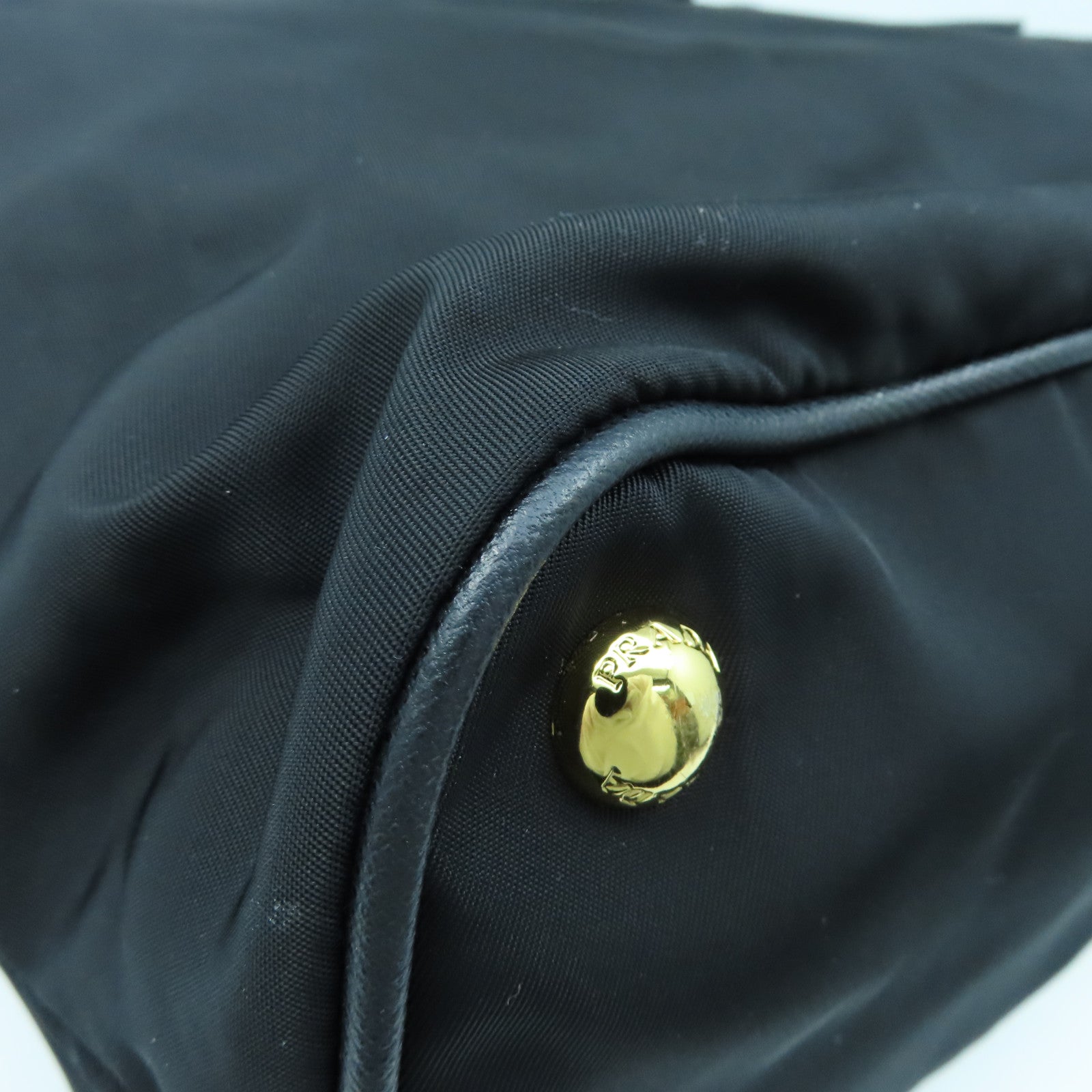 PRADA 尼龍Tote Bag金扣手挽袋黑色