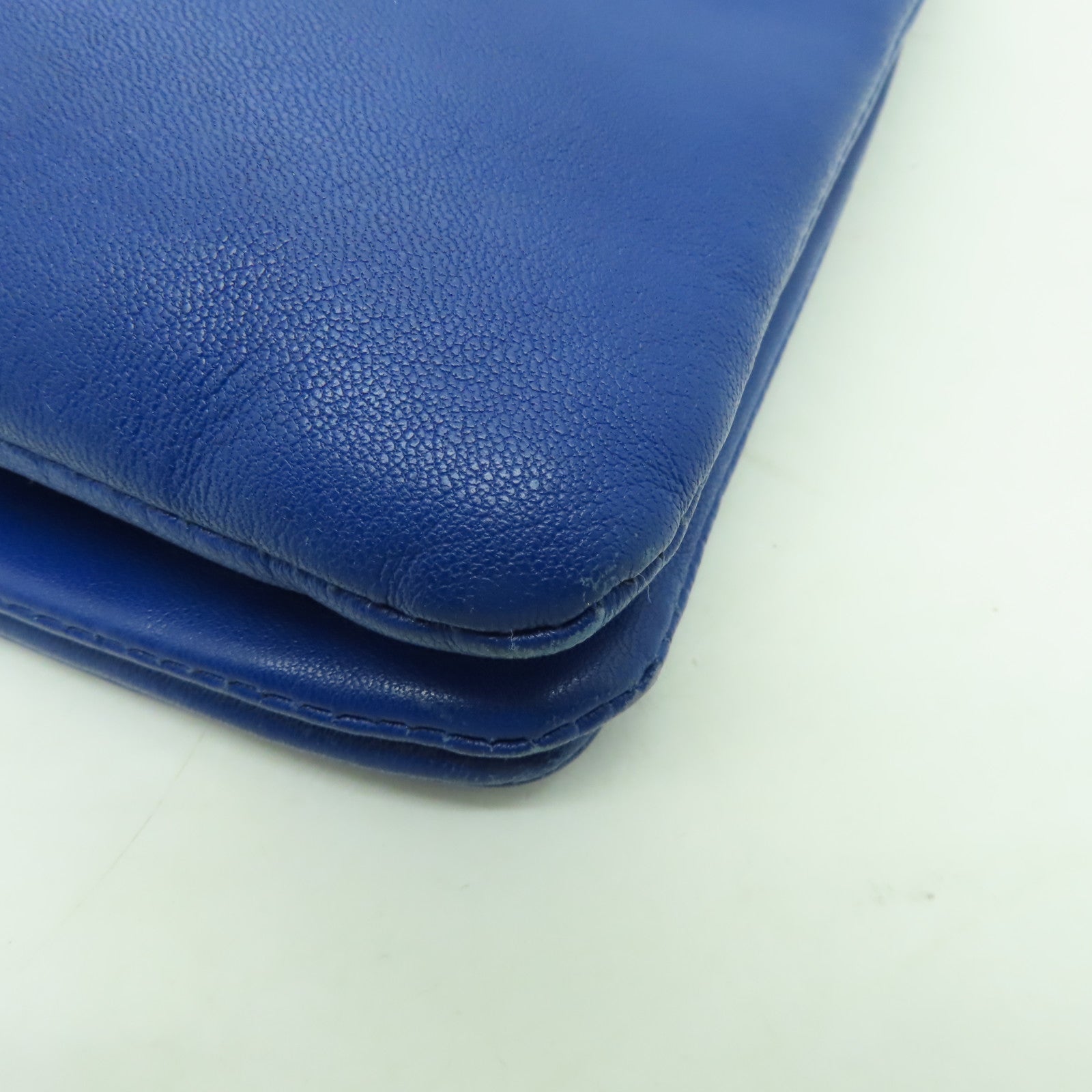 CELINE 【激減優惠】牛皮皮革Trio金扣肩背袋藍色