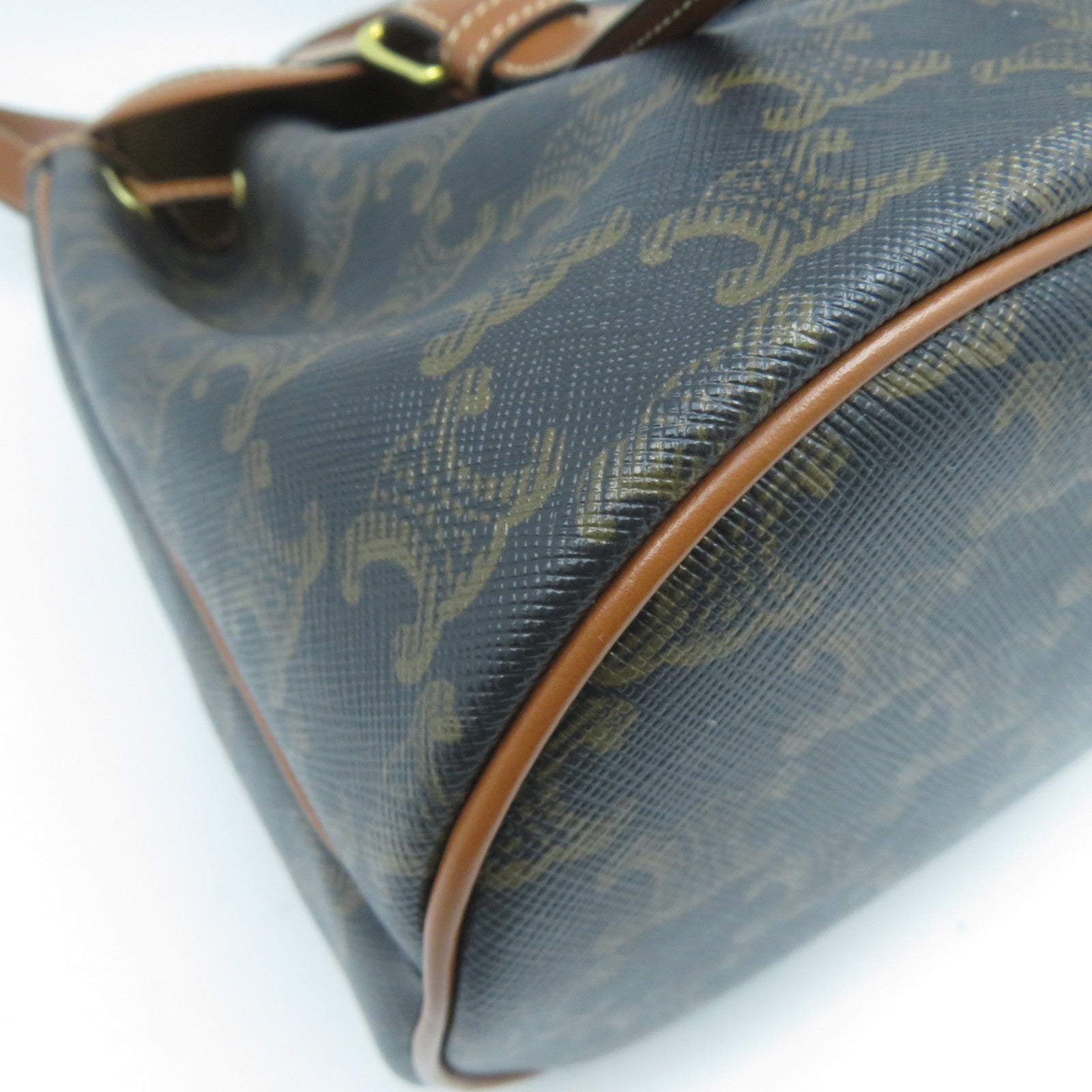 CELINE 塗層帆布Triomphe Mini Backpack金扣背包啡色