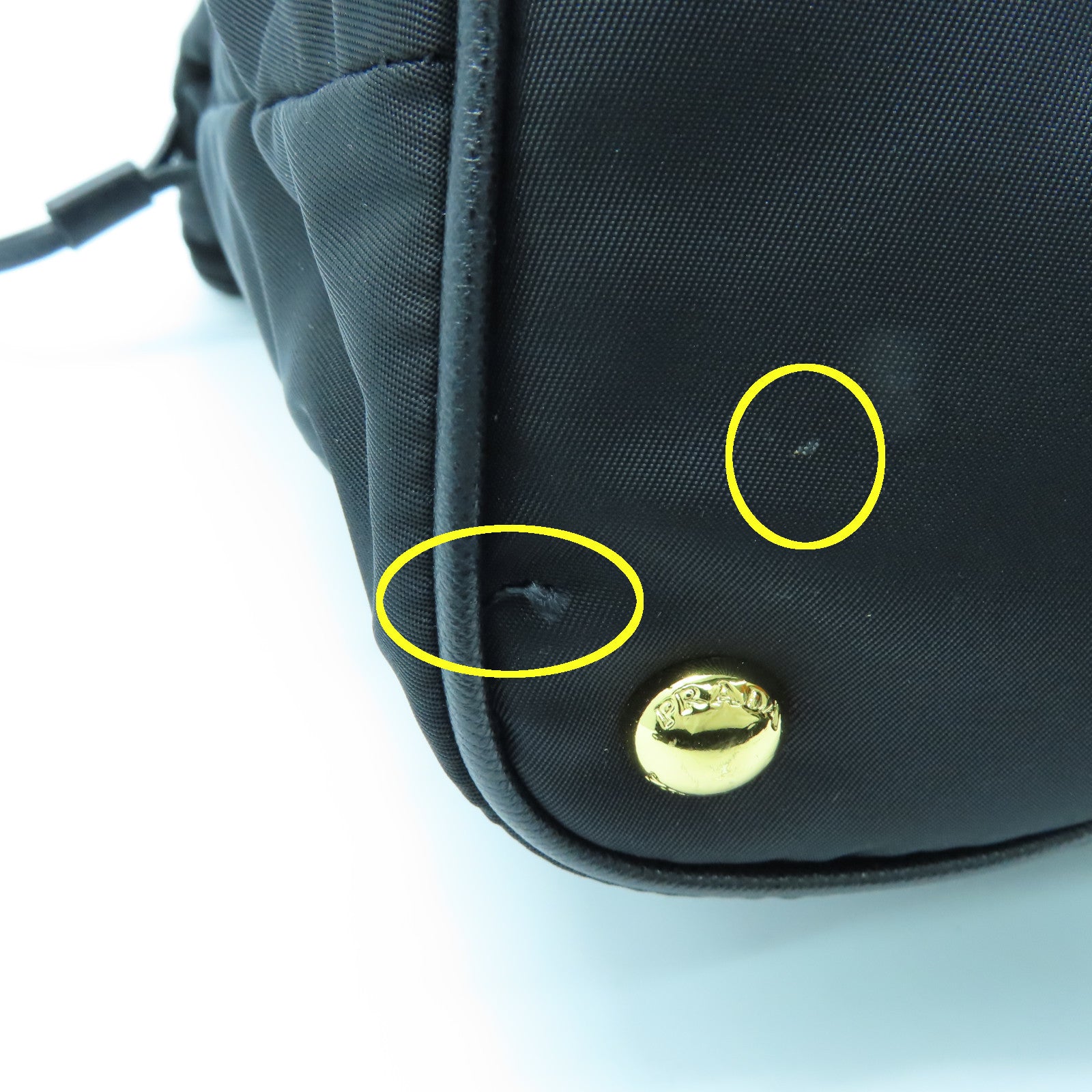 PRADA 尼龍Tote Bag金扣手挽袋黑色