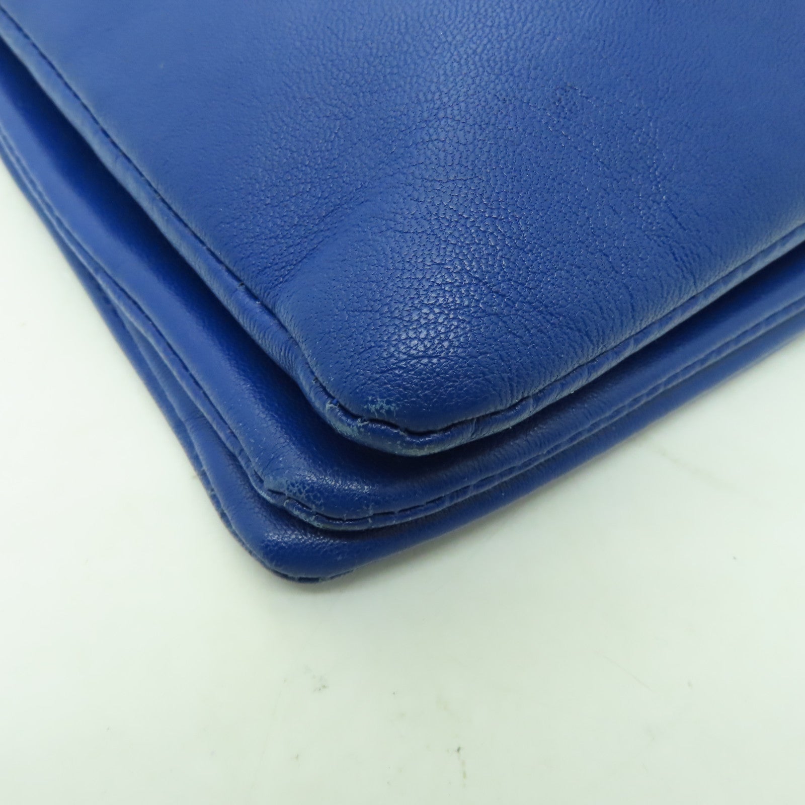 CELINE 【激減優惠】牛皮皮革Trio金扣肩背袋藍色