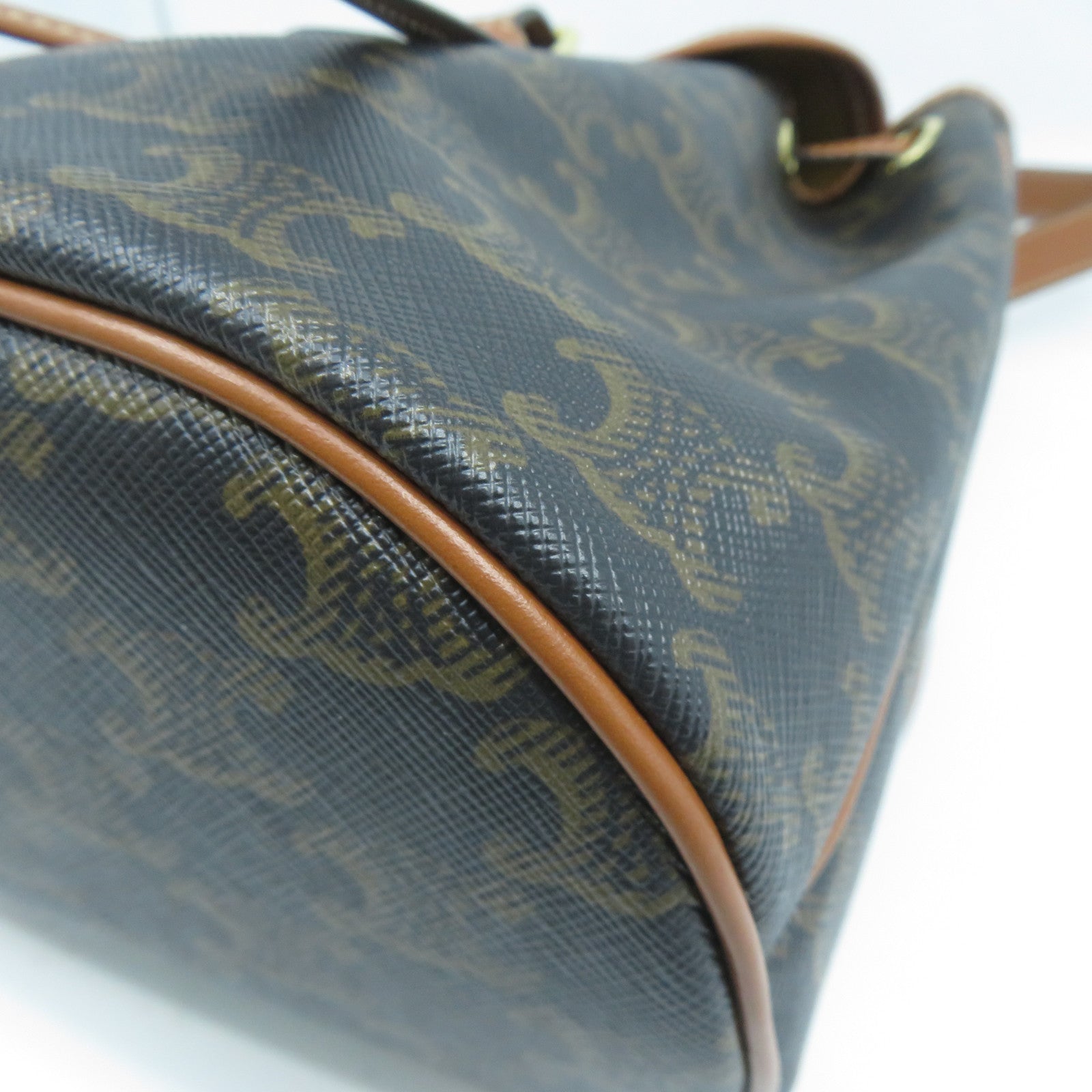 CELINE 塗層帆布Triomphe Mini Backpack金扣背包啡色