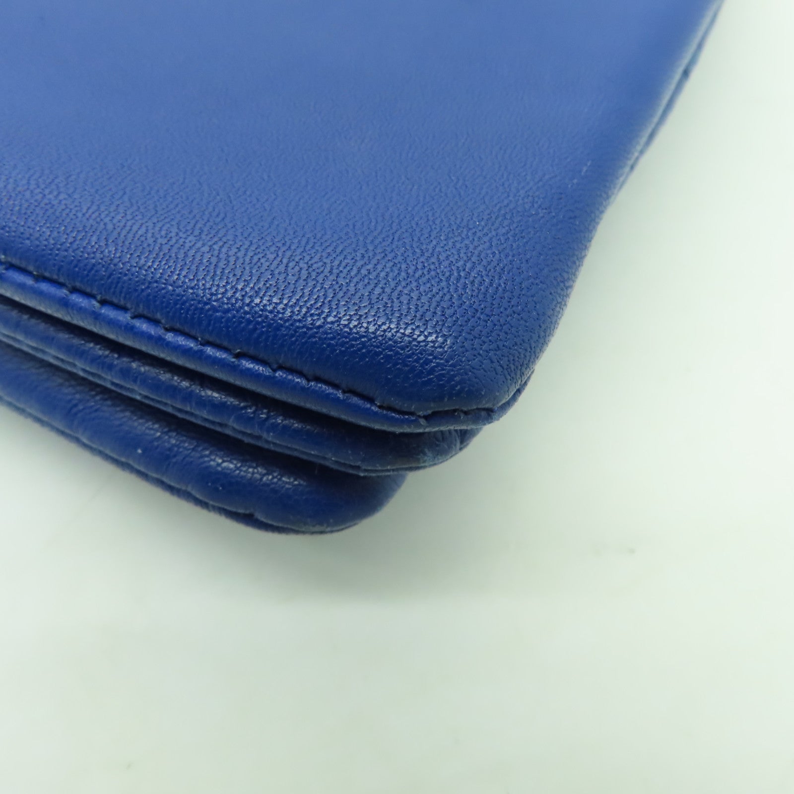 CELINE 【激減優惠】牛皮皮革Trio金扣肩背袋藍色