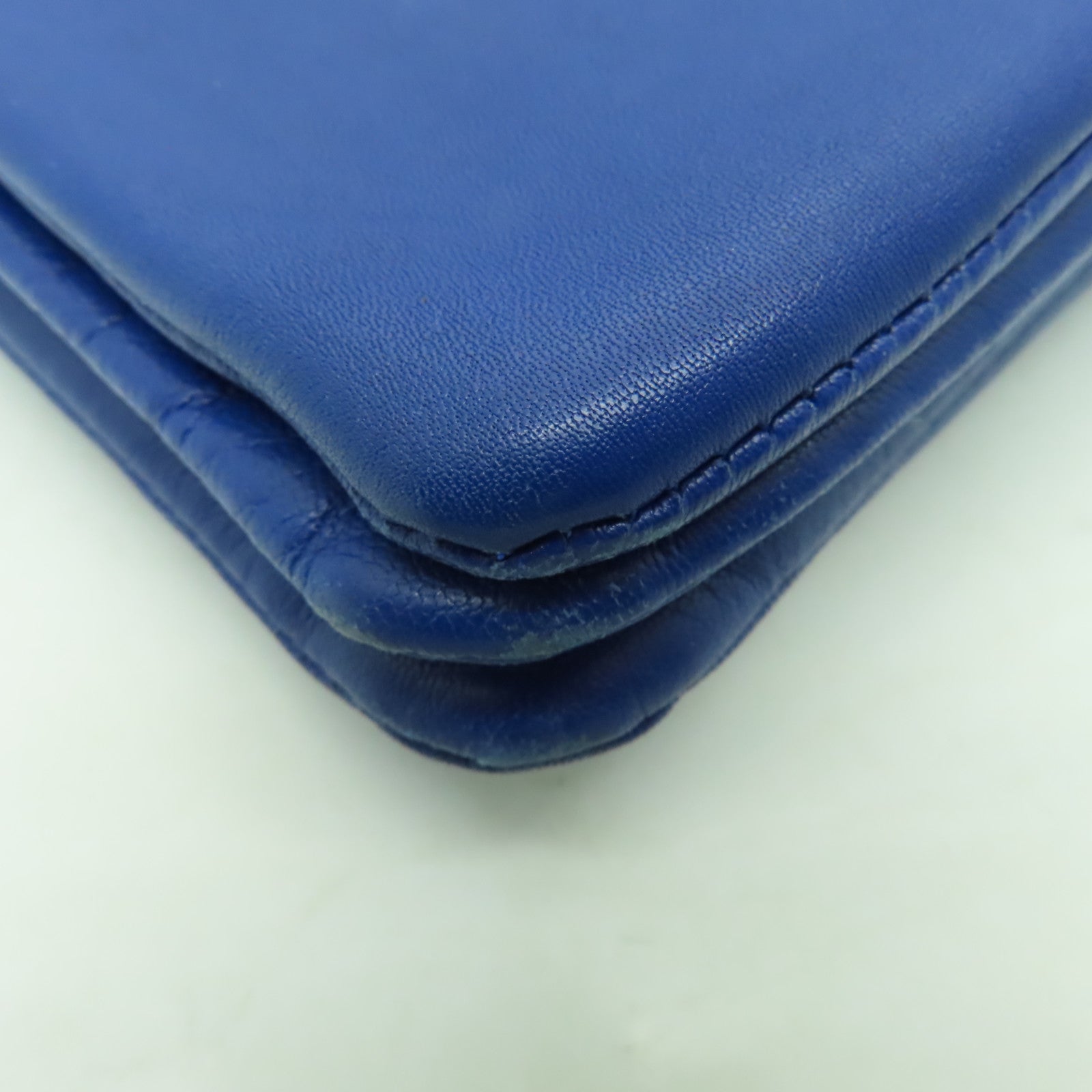 CELINE 【激減優惠】牛皮皮革Trio金扣肩背袋藍色