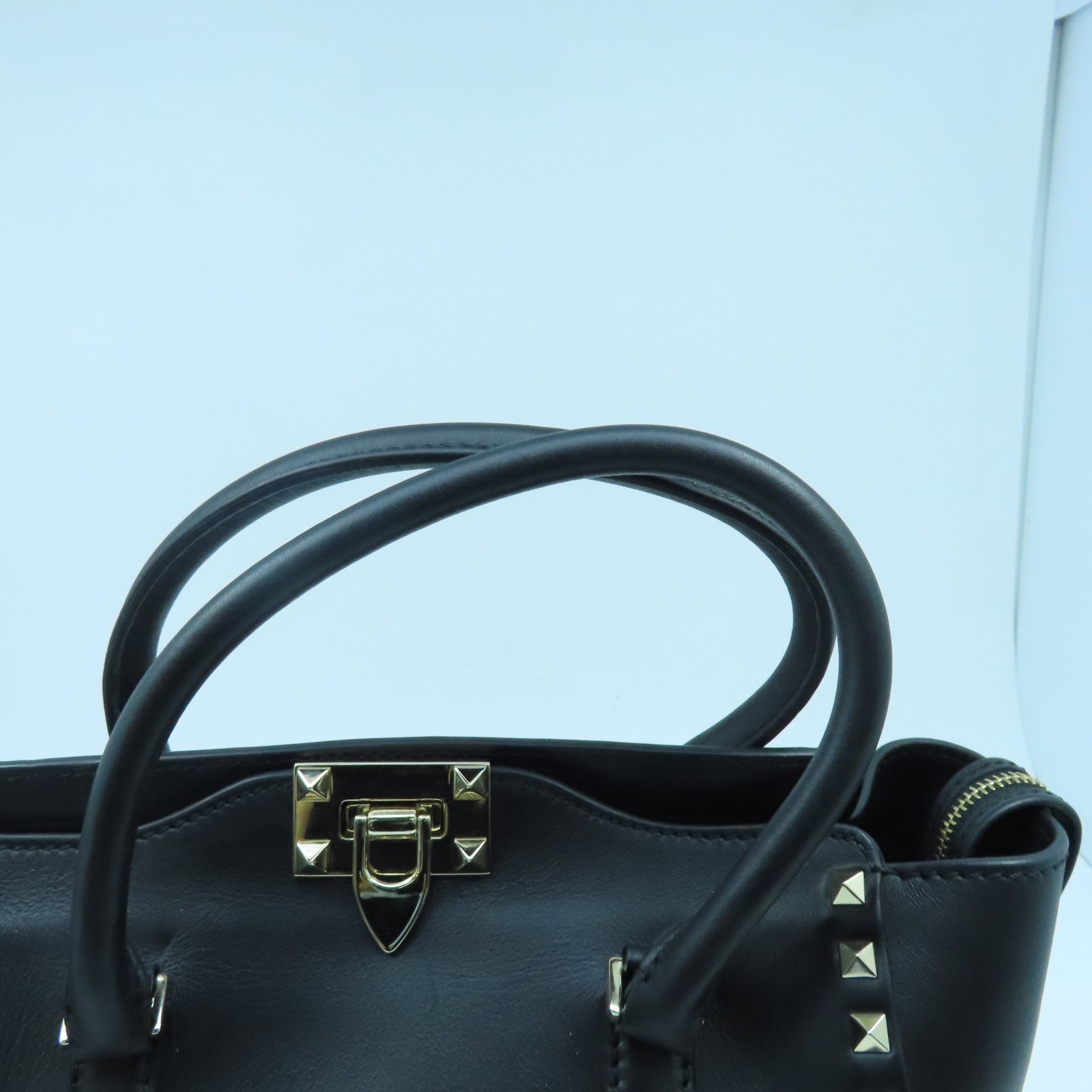Valentino 牛皮皮革2way Shoulder Bag金扣手挽肩背兩用袋黑色