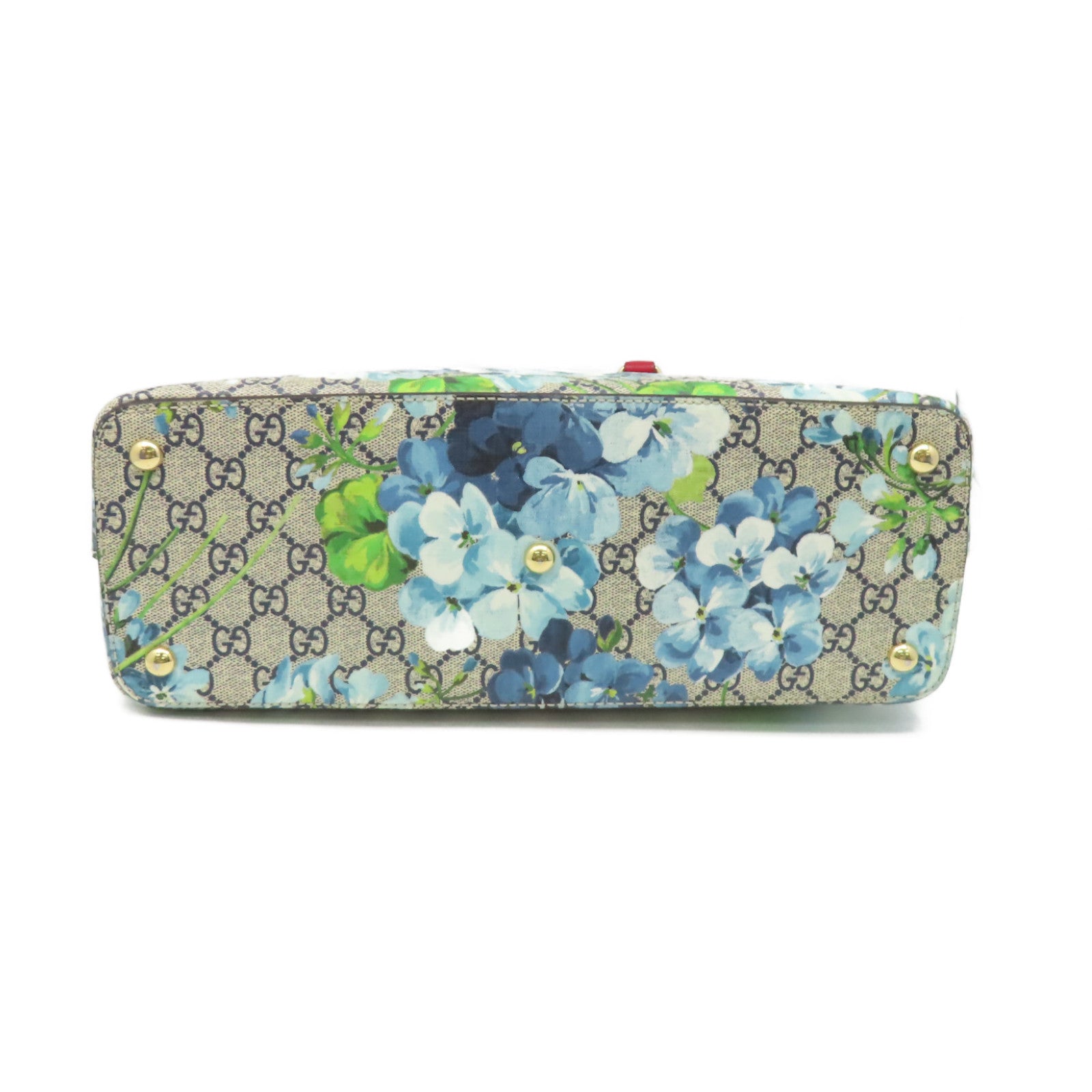 GUCCI 塗層帆布GG Blooms Floral 2Way Shoulder Bag手挽肩背兩用袋紅色/藍色