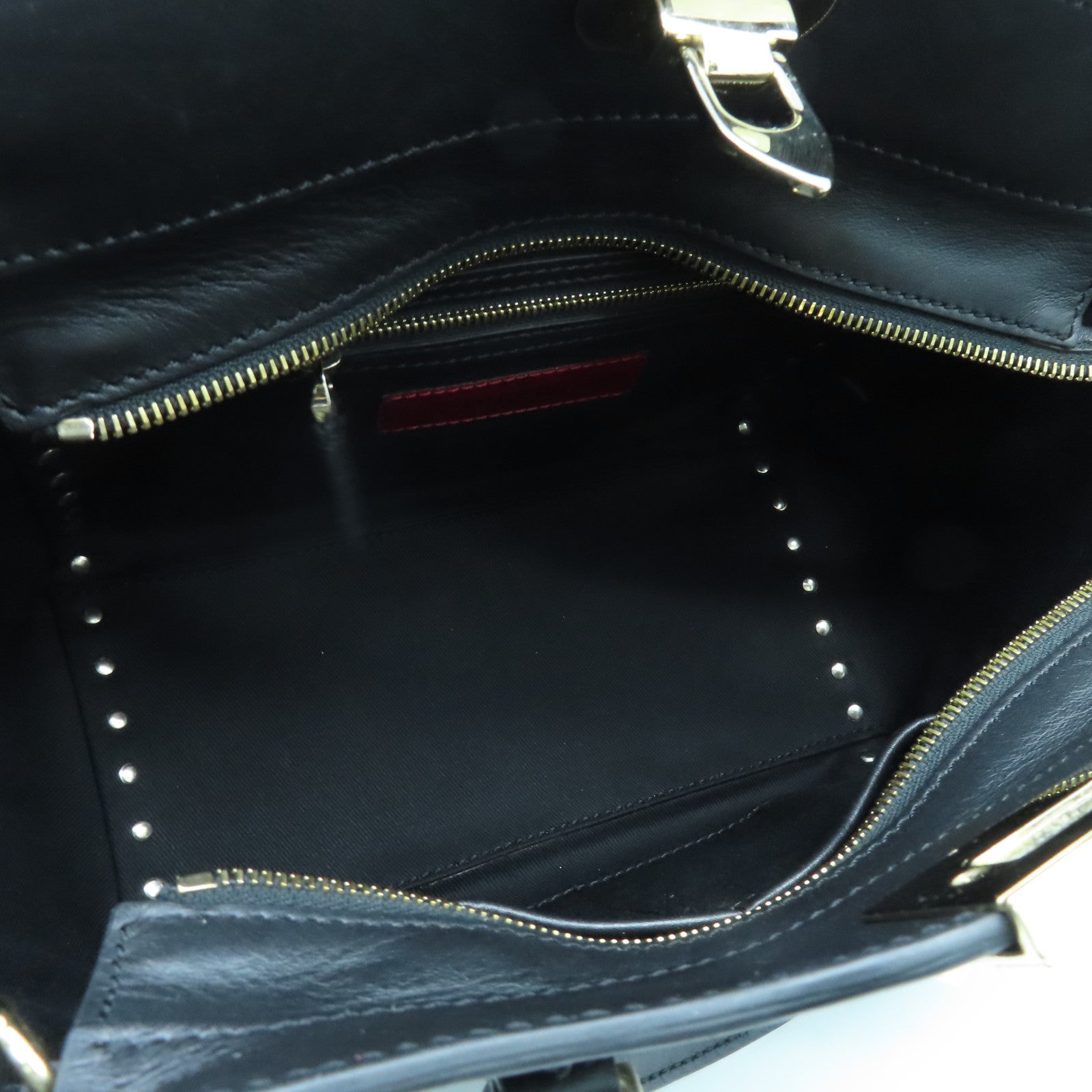 Valentino 牛皮皮革2way Shoulder Bag金扣手挽肩背兩用袋黑色