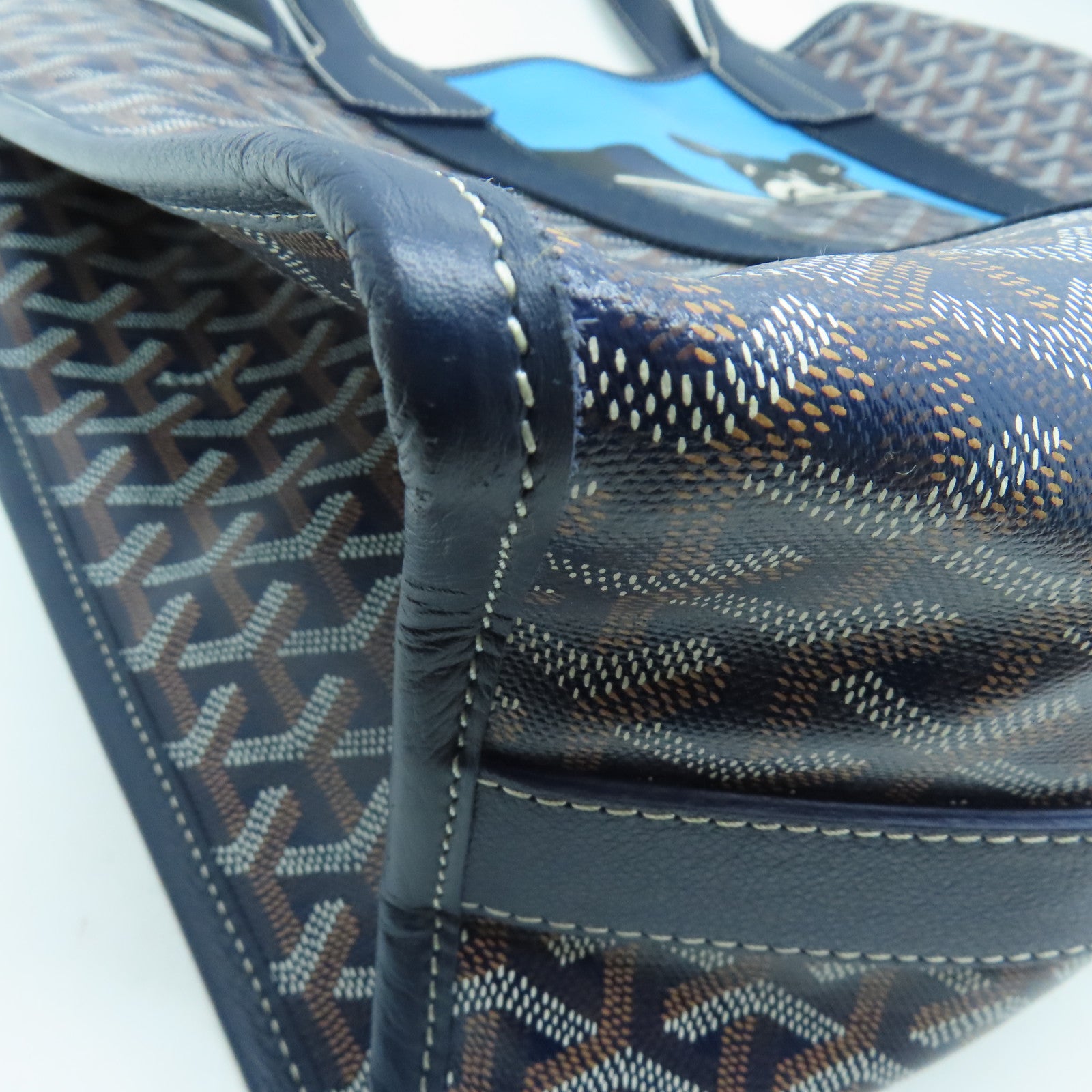 GOYARD 塗層帆布Villette Tote Bag MM手挽袋深藍色/藍色 Brand Off Hong Kong Online Store