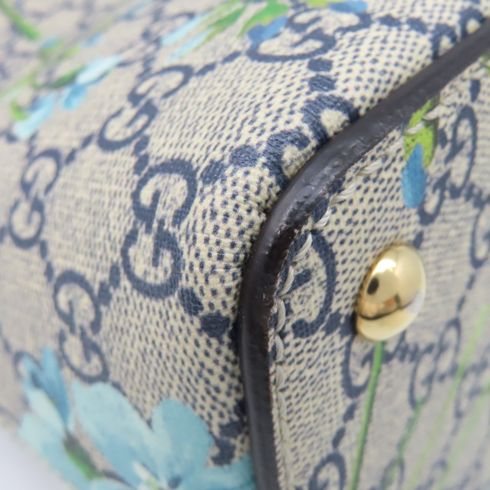 GUCCI 塗層帆布GG Blooms Floral 2Way Shoulder Bag手挽肩背兩用袋紅色/藍色