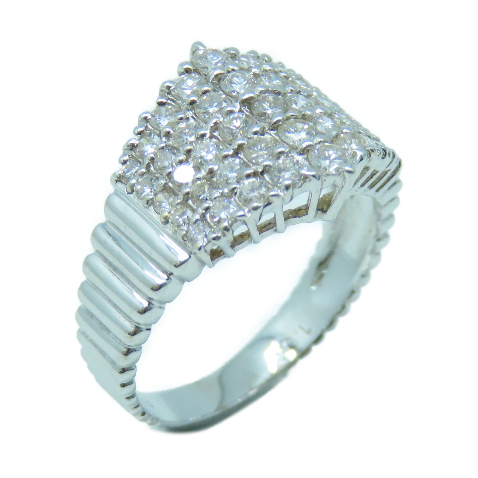 JEWELRY 18K White Gold Diamond Ring 1.03ct Diamond Ring US#6.75