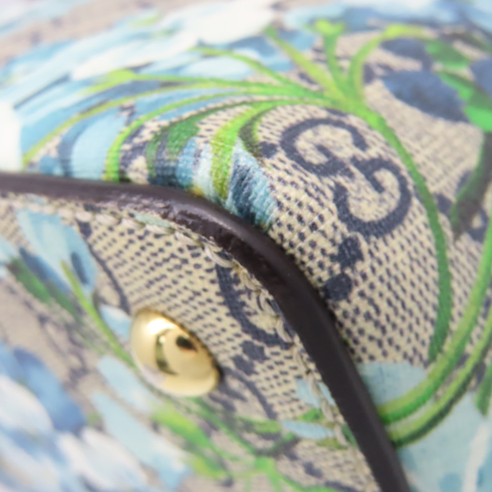GUCCI 塗層帆布GG Blooms Floral 2Way Shoulder Bag手挽肩背兩用袋紅色/藍色