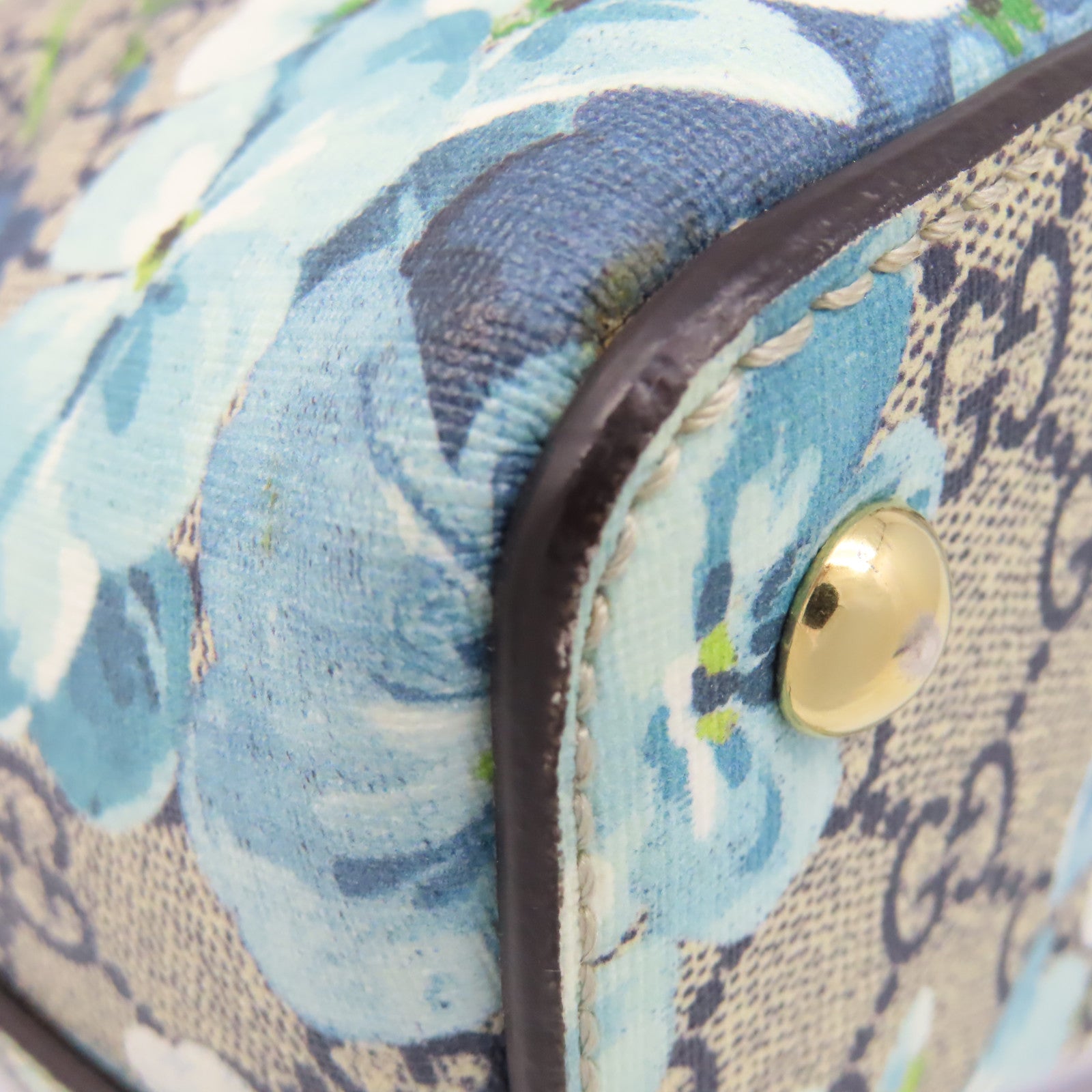 GUCCI 塗層帆布GG Blooms Floral 2Way Shoulder Bag手挽肩背兩用袋紅色/藍色