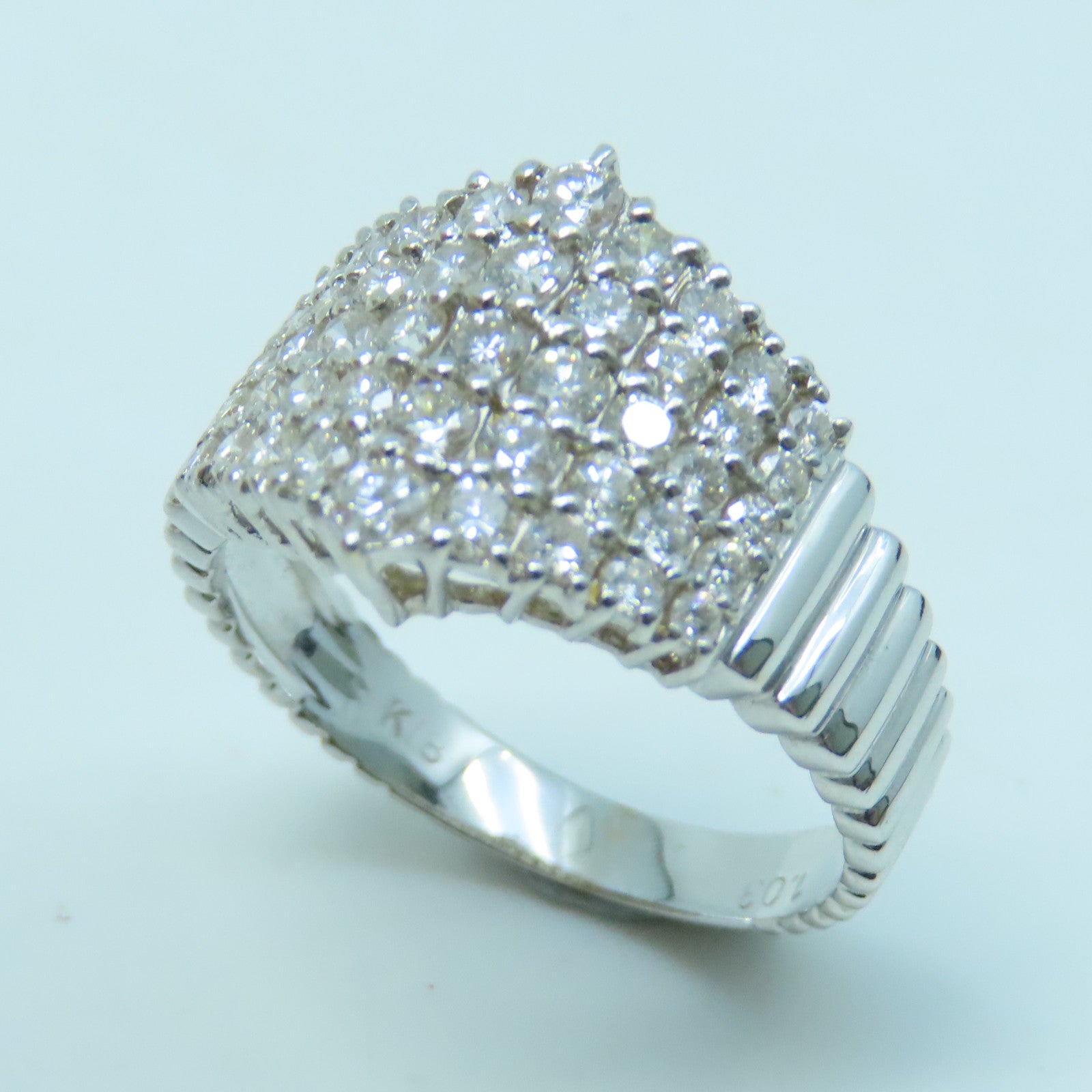 JEWELRY 18K White Gold Diamond Ring 1.03ct Diamond Ring US#6.75