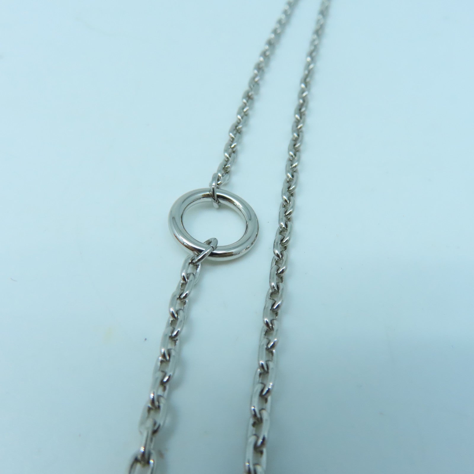 HERMES Vulcanium金屬Chaine d'Ancre Necklace銀扣項鍊棕色