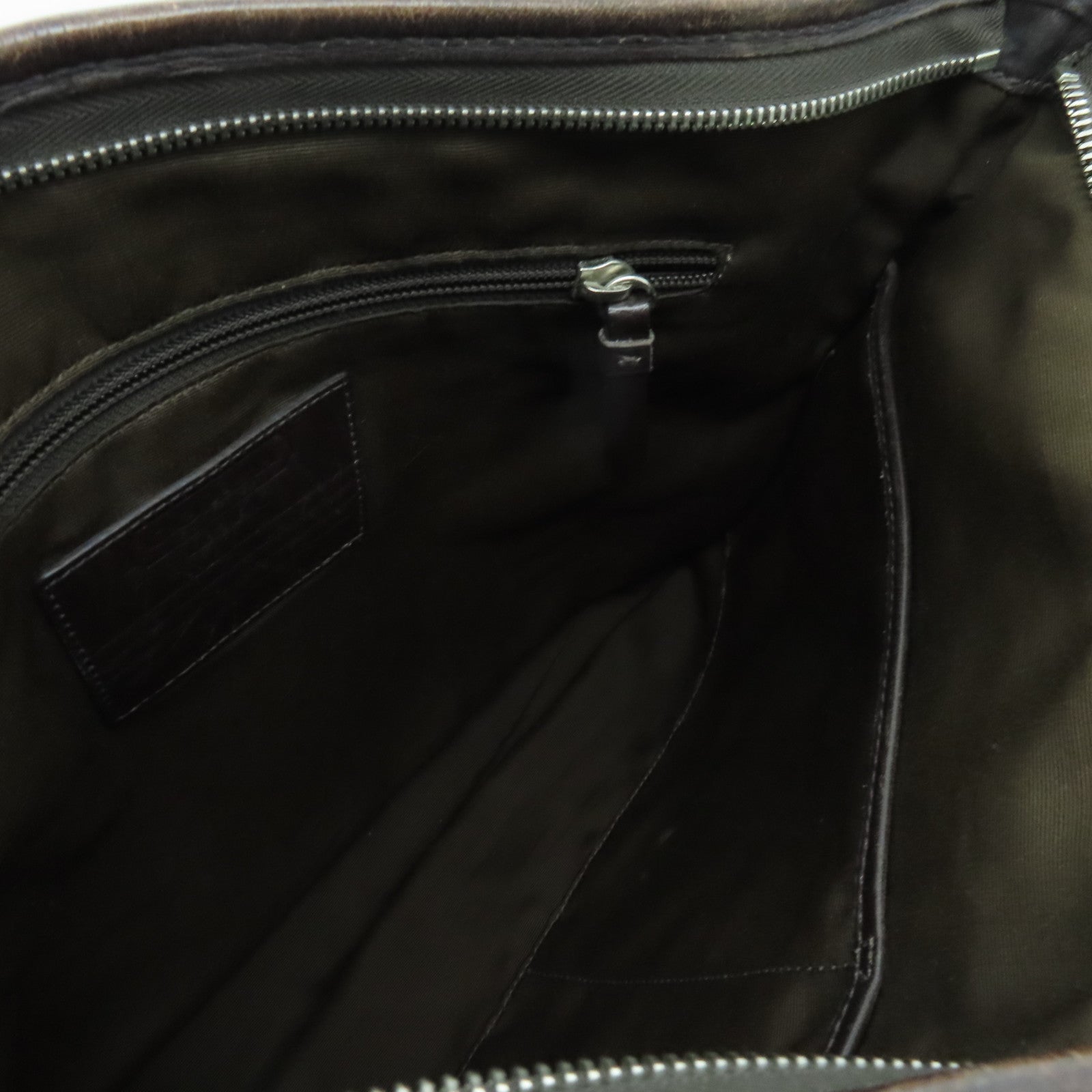 COACH cowhide leather Shoulder Bag silver buckle shoulder bag brown