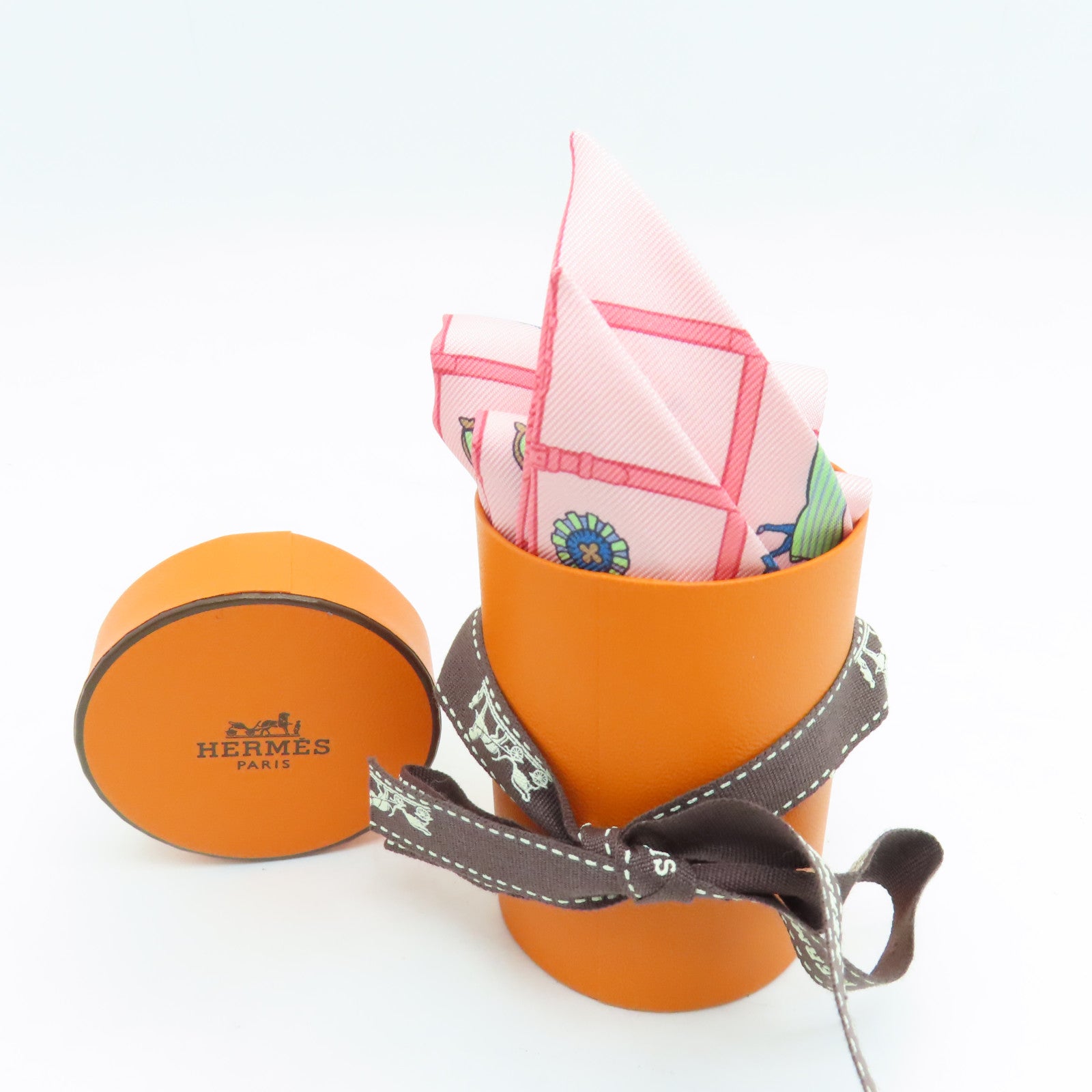 HERMES 【激減優惠】絲質Twilly絲巾粉紅色