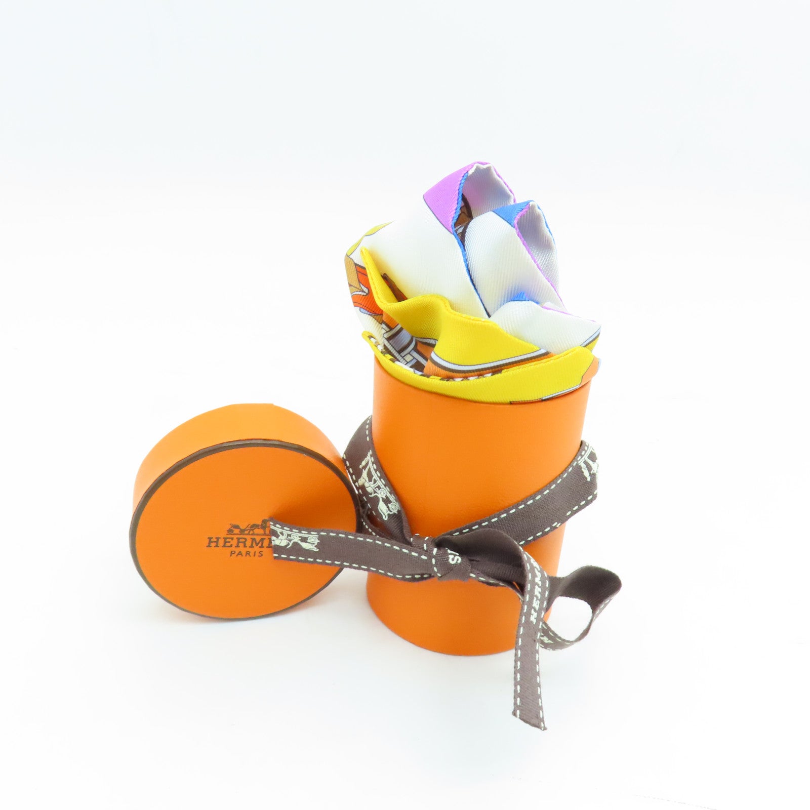 HERMES 絲質Twilly絲巾藍色紫色