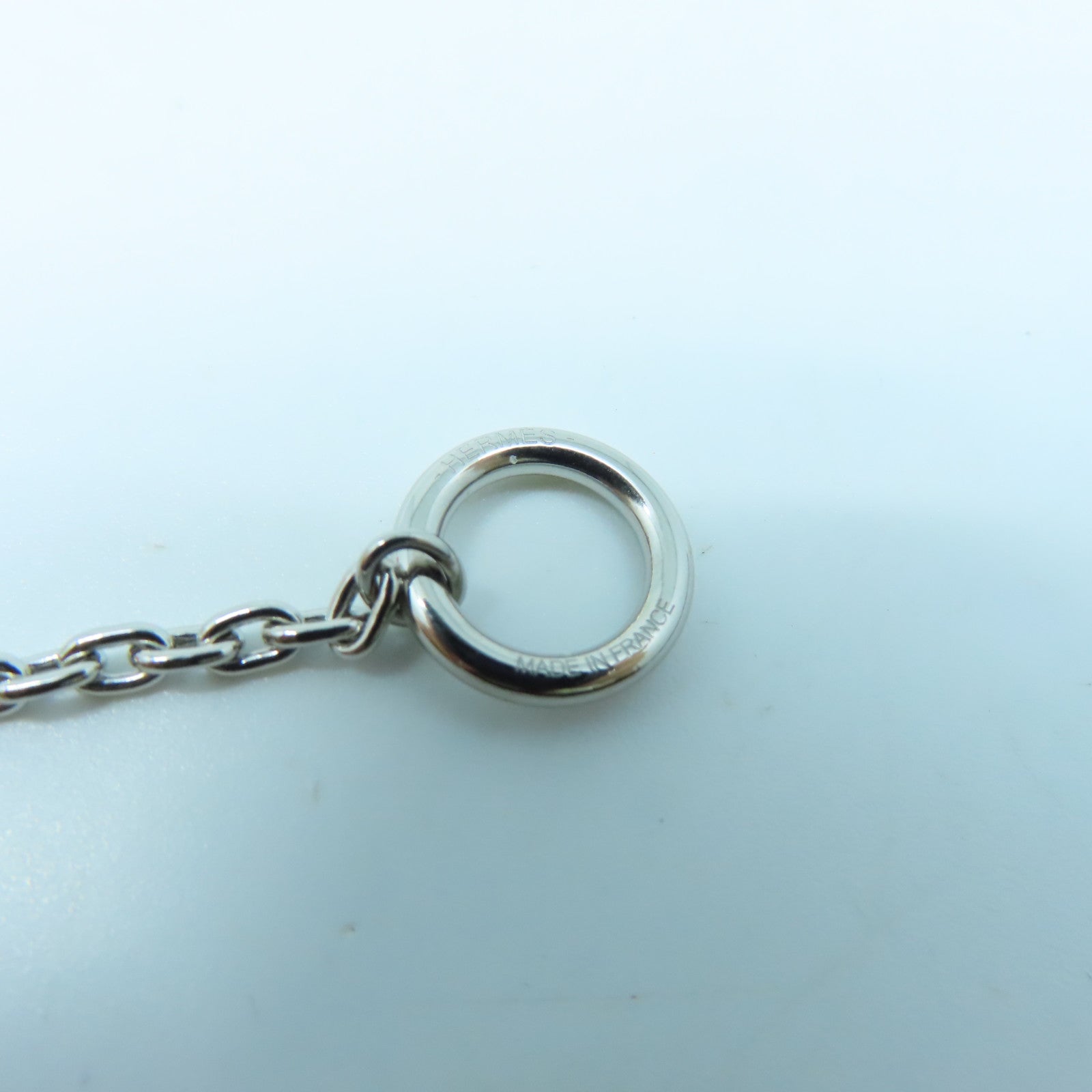 HERMES Vulcanium金屬Chaine d'Ancre Necklace銀扣項鍊棕色