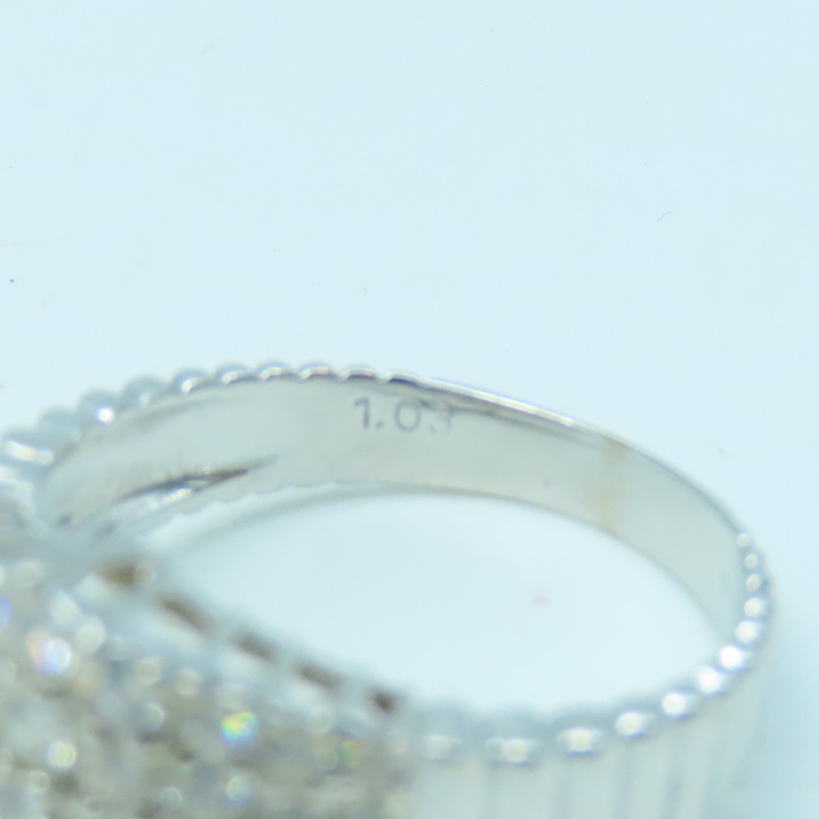 JEWELRY 18K White Gold Diamond Ring 1.03ct Diamond Ring US#6.75