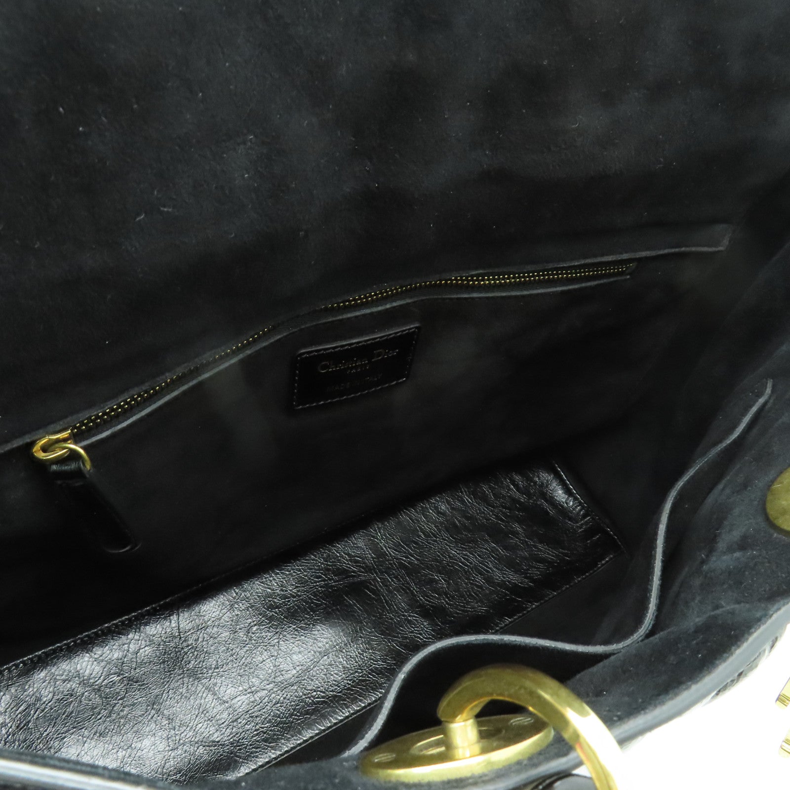 Dior 塗層皮革Lady Dior Hand Bag金扣手挽袋黑色