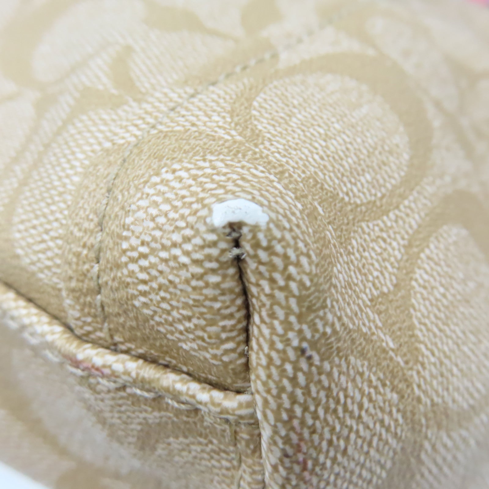 COACH 塗層帆布2Way Shoulder Bag手挽肩背兩用袋啡色/粉紅色