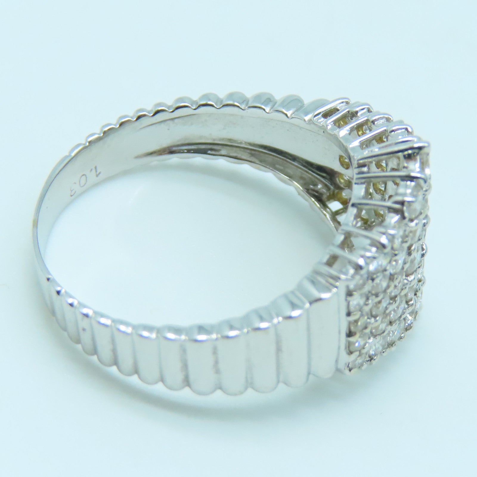 JEWELRY 18K White Gold Diamond Ring 1.03ct Diamond Ring US#6.75