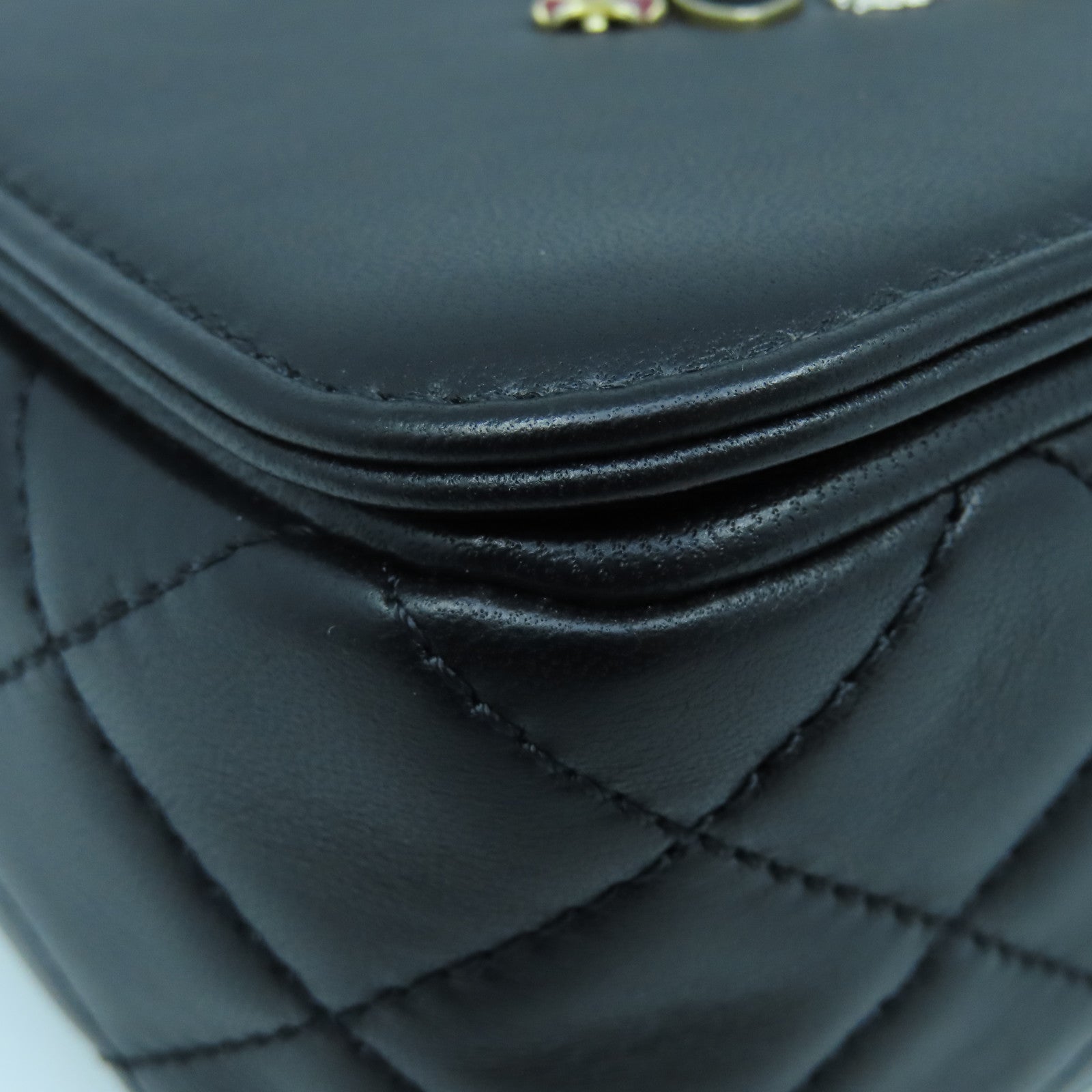 CHANEL 牛皮皮革Chain Shoulder Bag金扣鏈帶肩背袋黑色