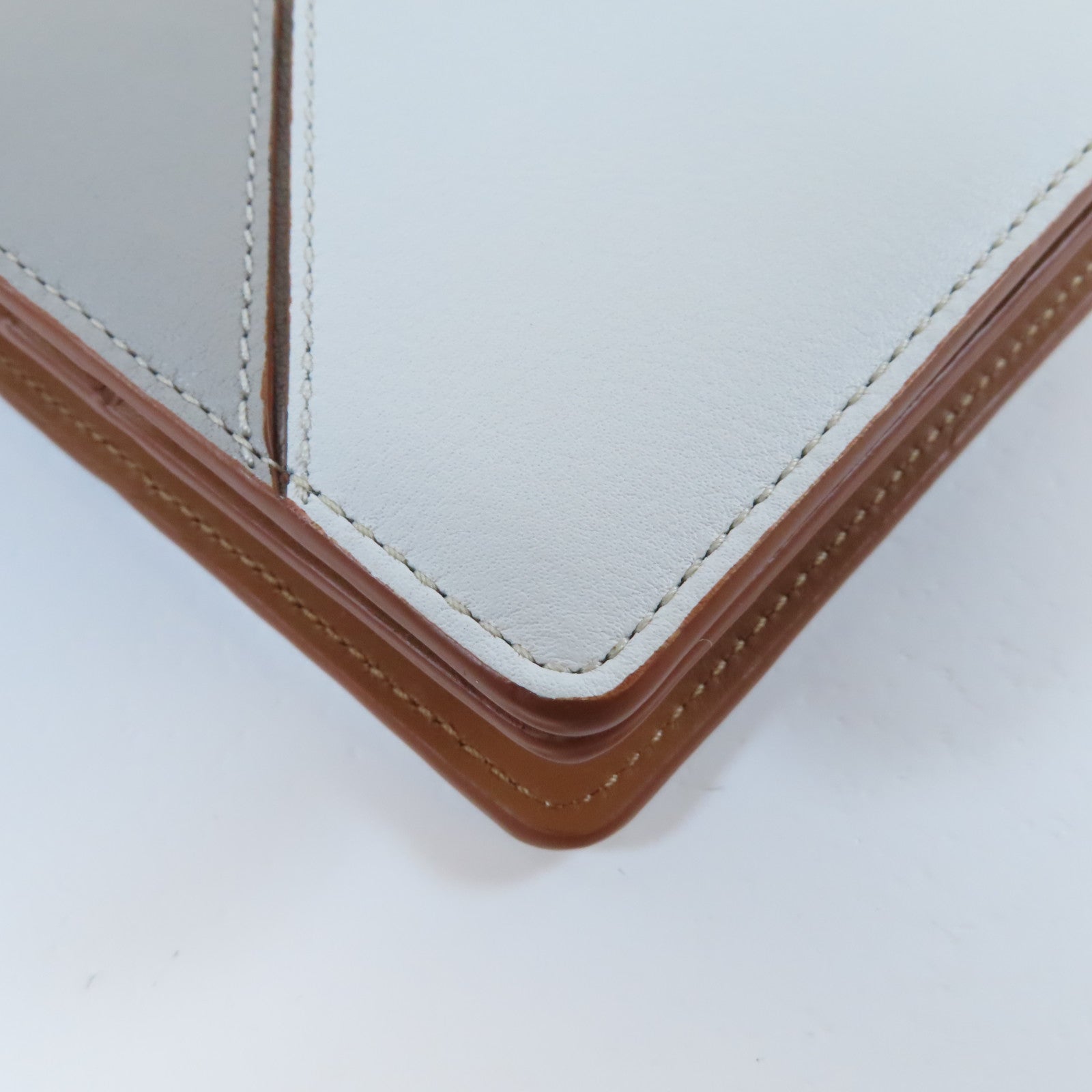 LOEWE 牛皮皮革Puzzle Zip Wallet金扣錢包灰色/啡色