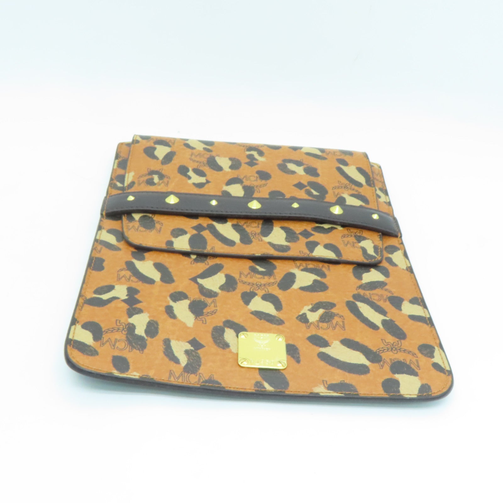 MCM 皮革Clutch Bag金扣手拿包黑色/啡色