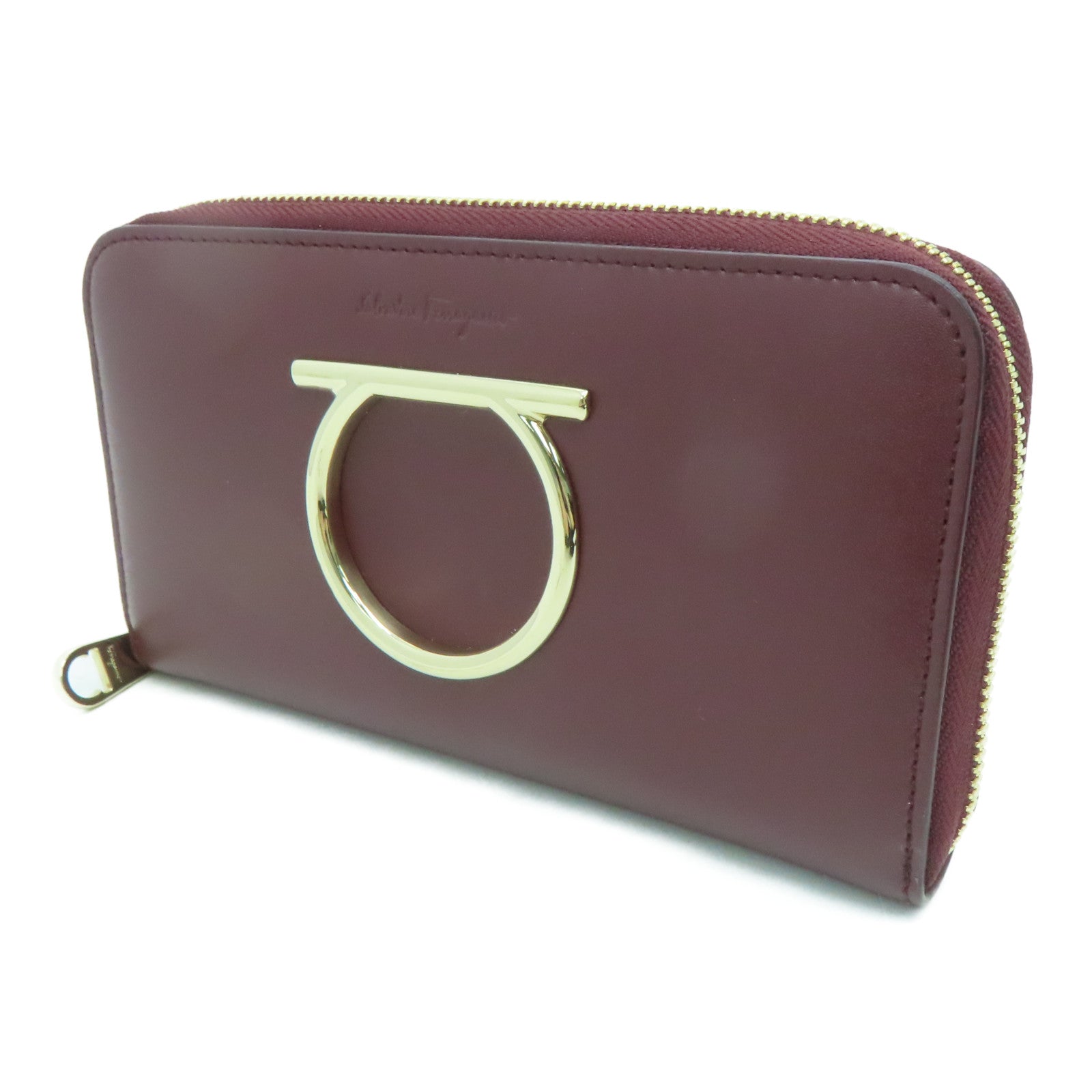 Salvatore Ferragamo 牛皮皮革Long Wallet金扣长钱包红色