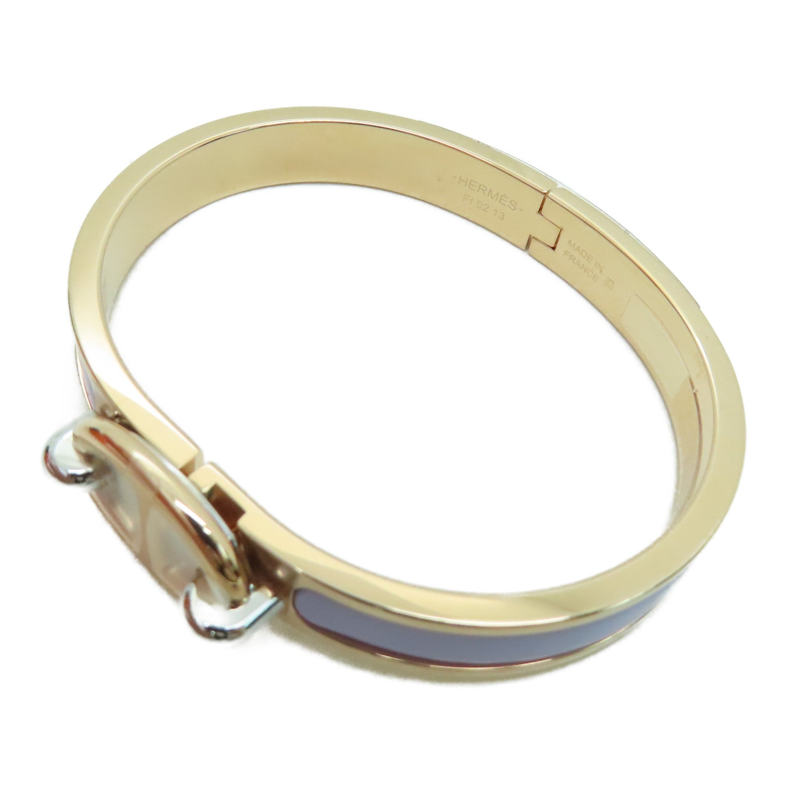 HERMES 金屬Bracelet金扣手鐲紫色
