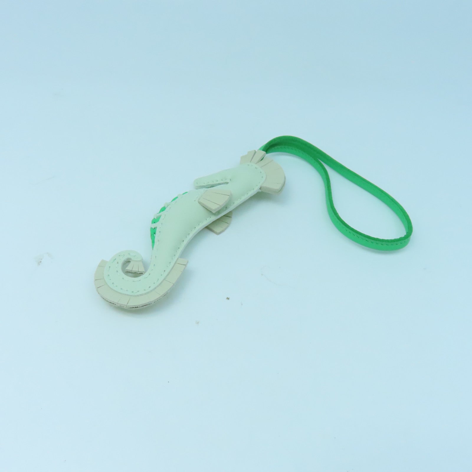 HERMES Milo羊皮皮革Hippo Charm掛飾綠色