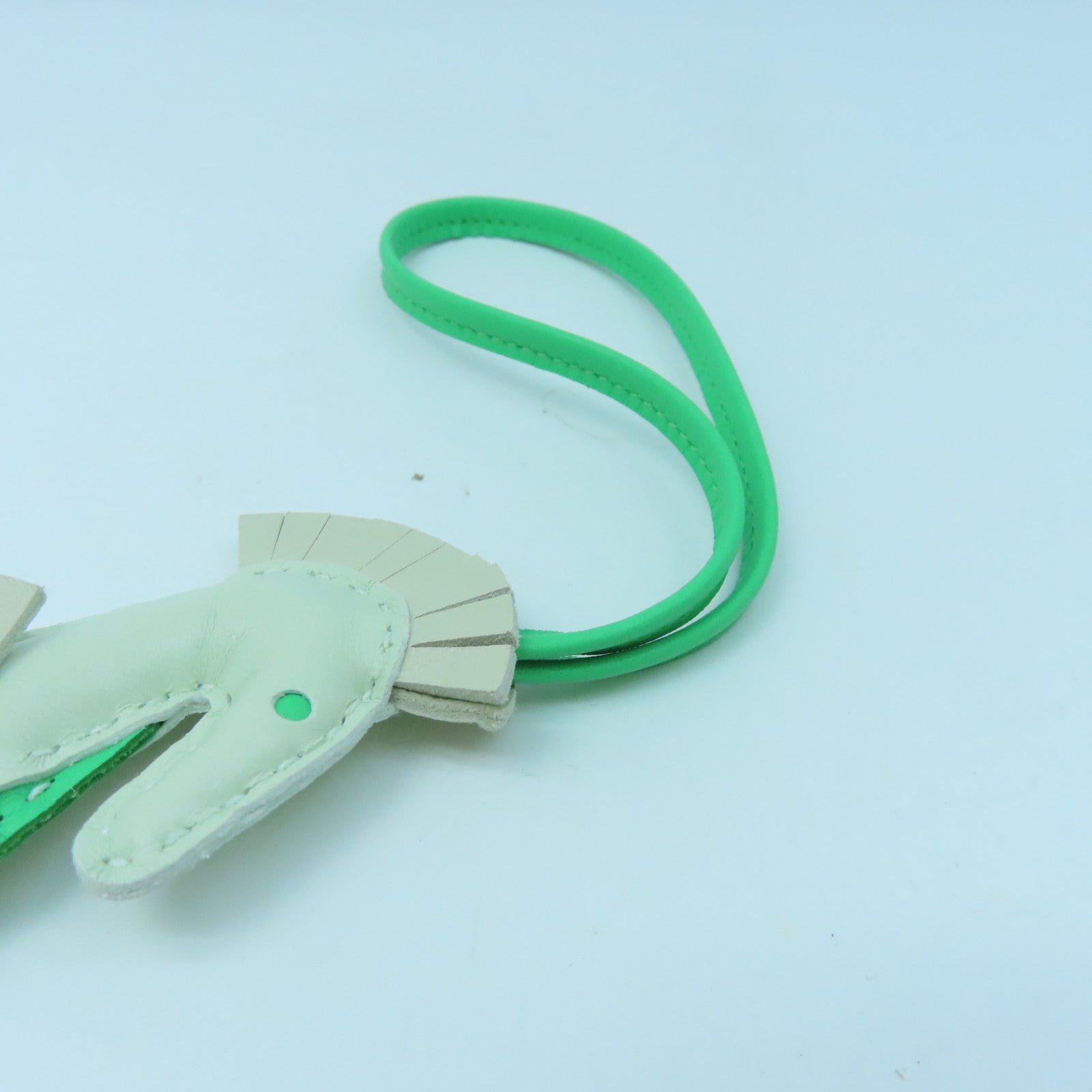 HERMES Milo羊皮皮革Hippo Charm掛飾綠色