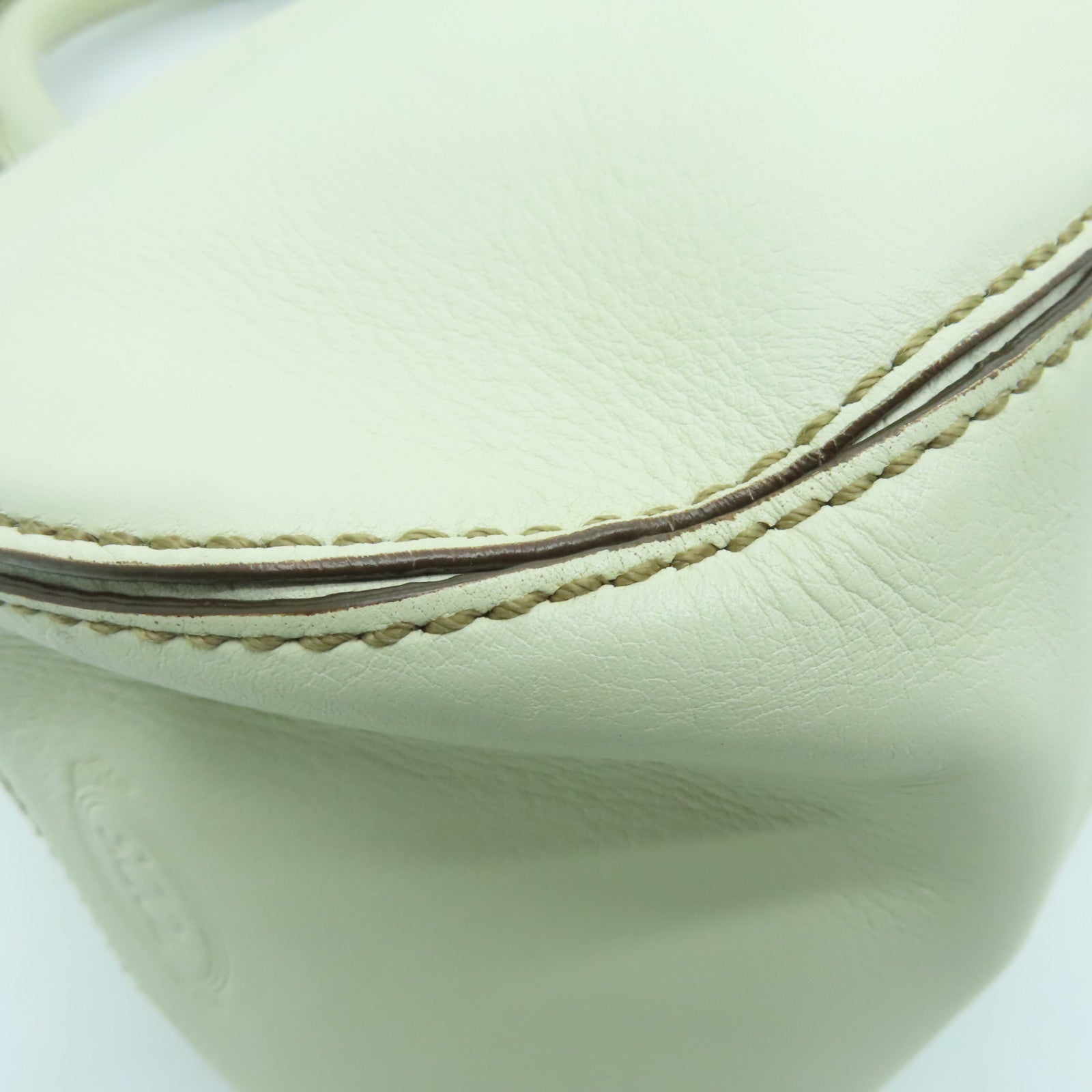 TOD'S cowhide leather Shoulder Bag silver buckle shoulder bag white