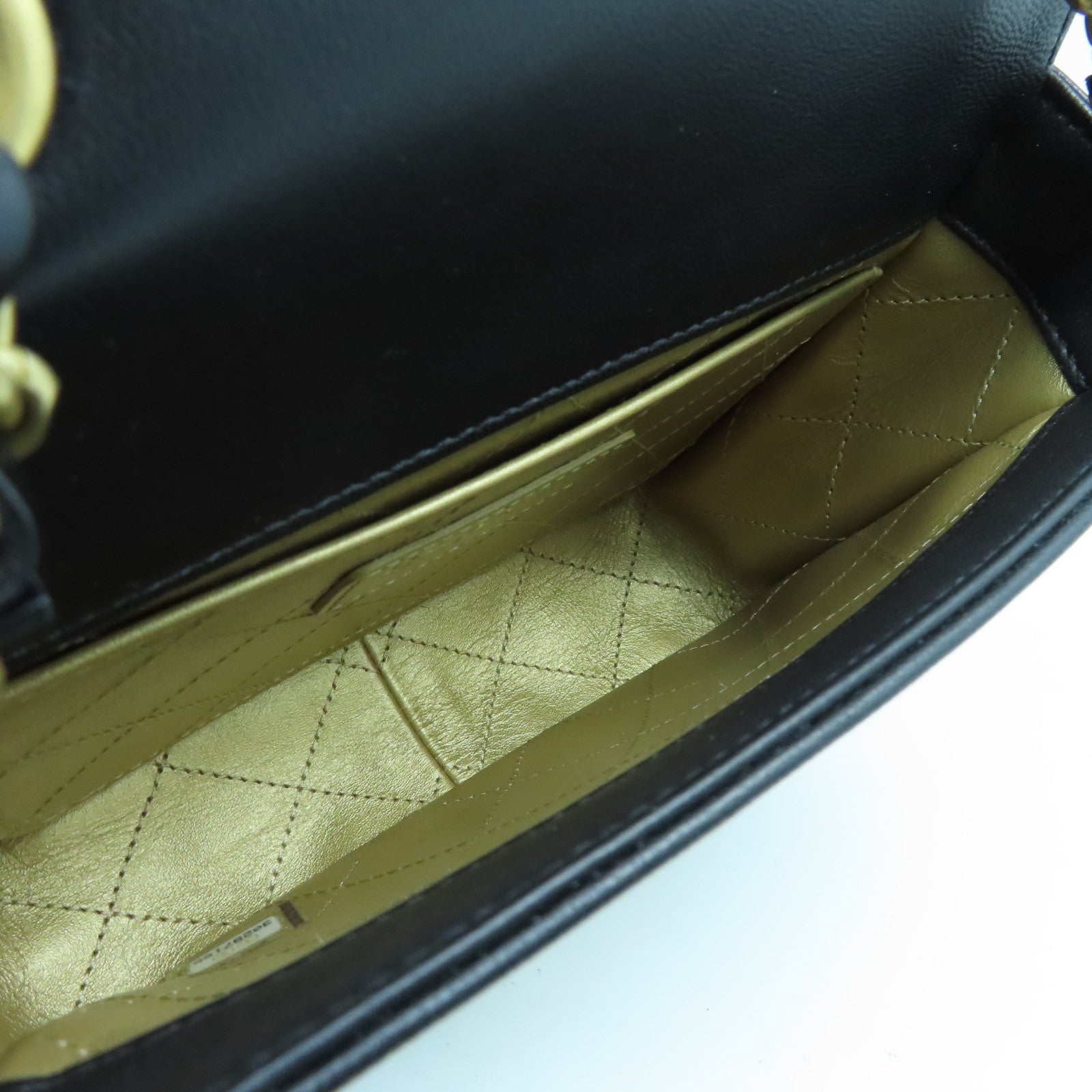 CHANEL 牛皮皮革Chain Shoulder Bag金扣鏈帶肩背袋黑色