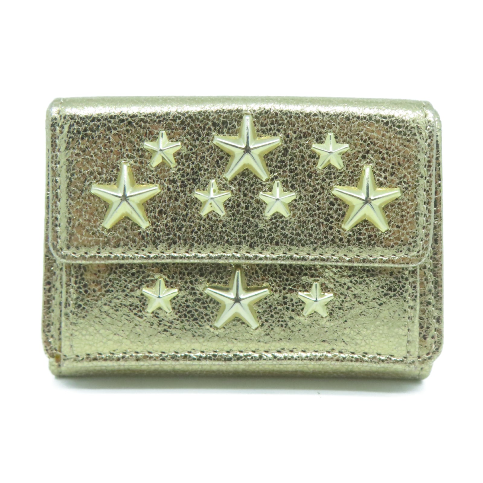 JIMMY CHOO 牛皮皮革Wallet金扣錢包金色